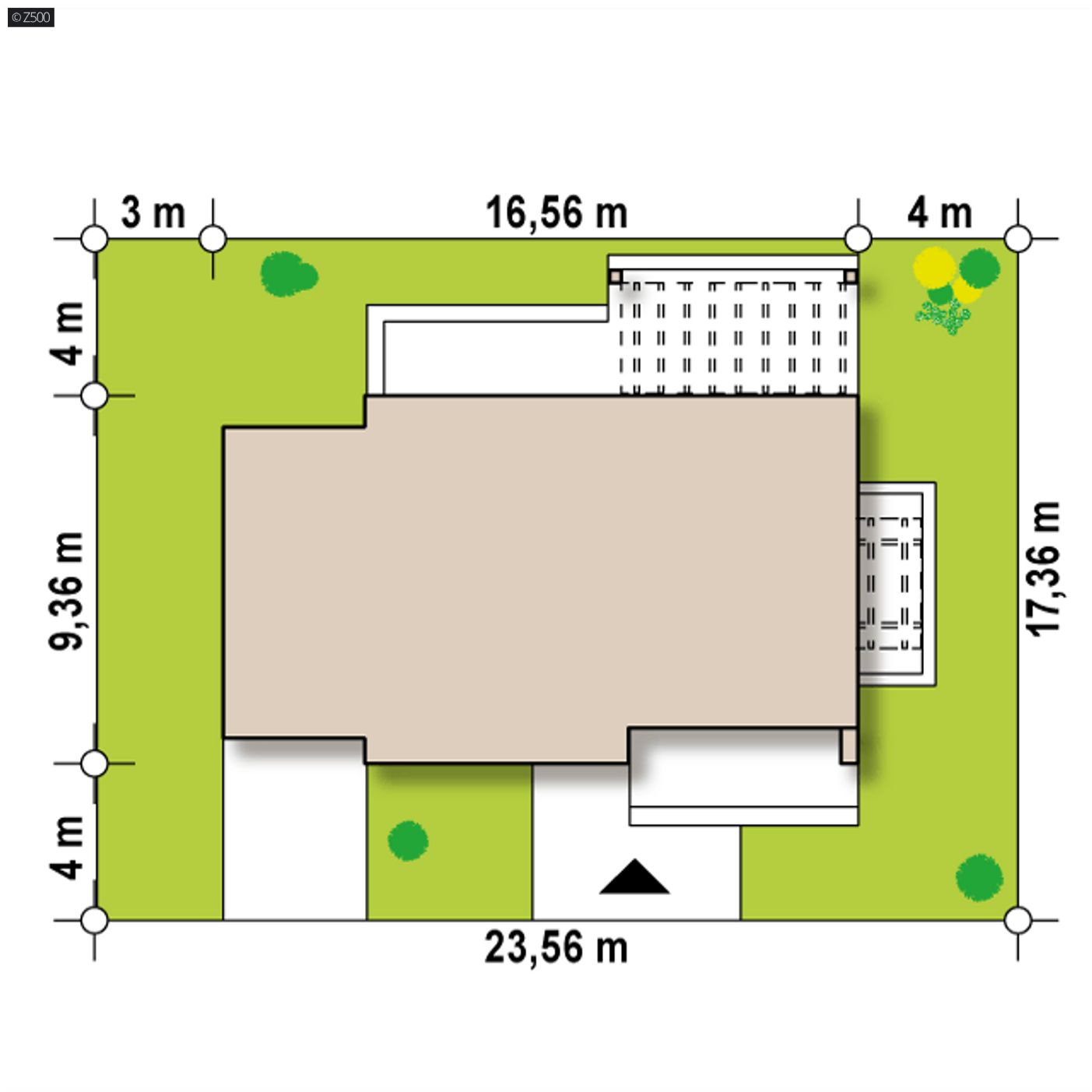 Gotowy projekt domu  - Mały, tani w wykonaniu, parterowy dom z garażem po lewej stronie.