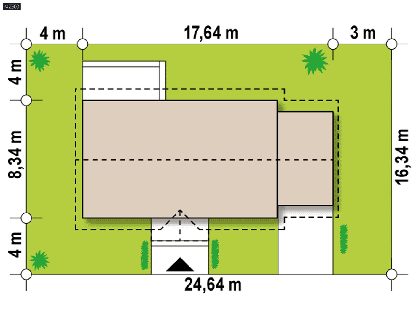 Home project  - Dom parterowy z garażem jednostanowiskowym . Tani w budowie i eksploatacji.