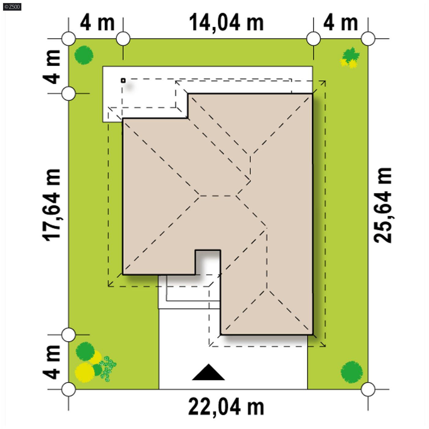 Gotowy projekt domu  - Wygodny dom parterowy z dużym salonem i kuchnią oraz opcją adaptacji poddasza.