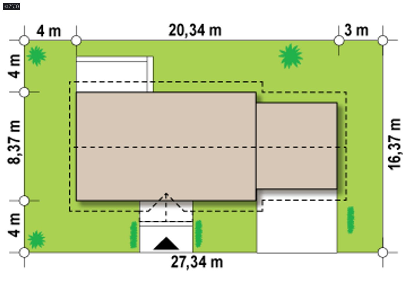 Home project  - Dom parterowy z garażem dwustanowiskowym. Tani w budowie i eksploatacji.
