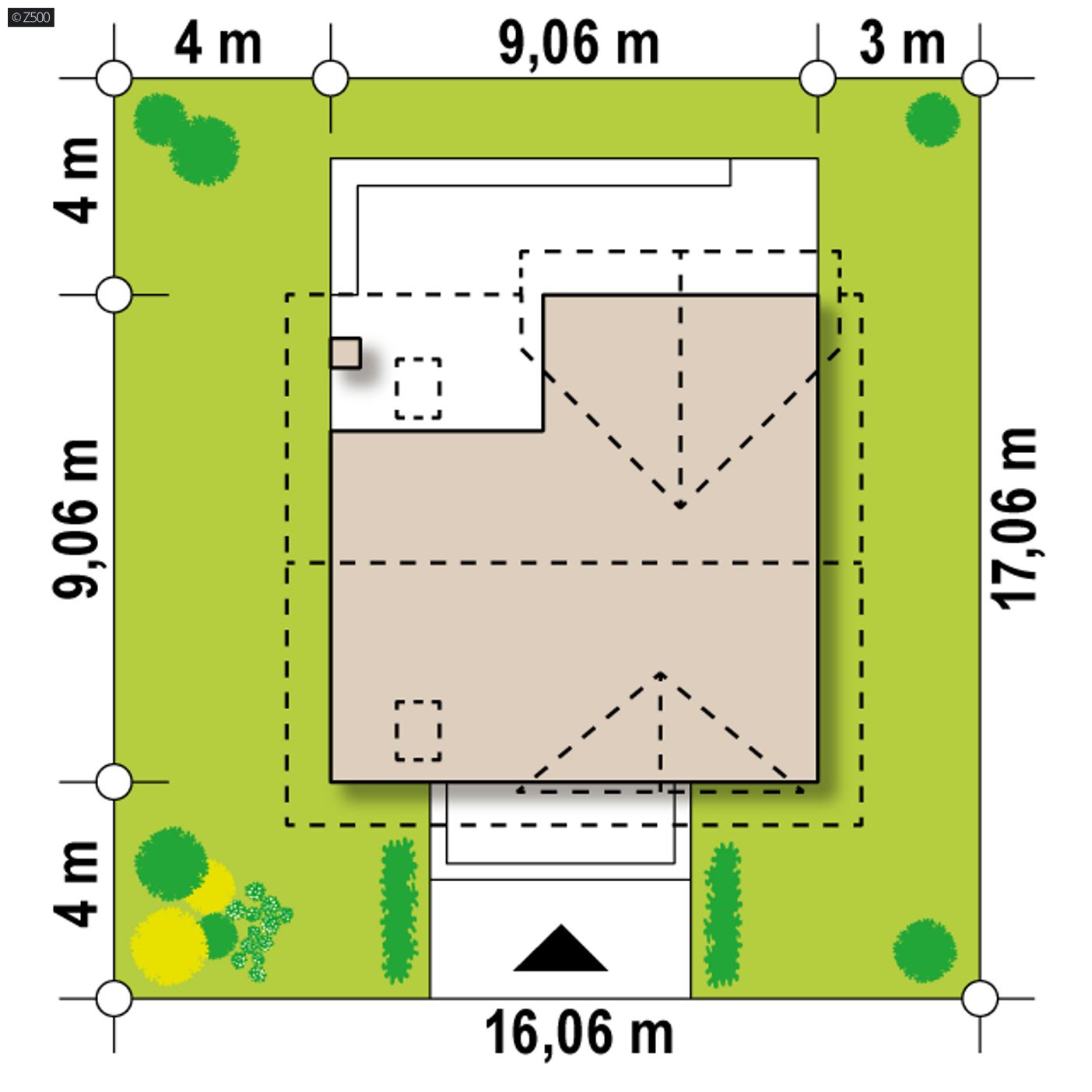 Gotowy projekt domu  - Mały i funkcjonalny dom z poddaszem użytkowym i lukarną od strony ogrodu.