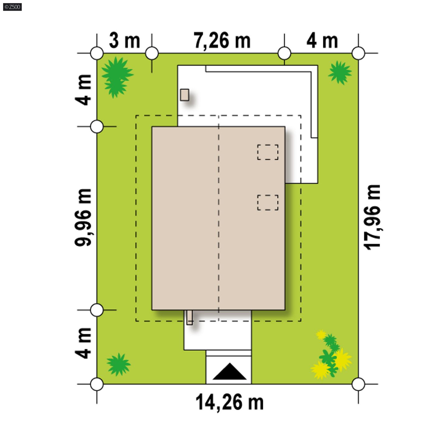Gotowy projekt domu  - Mały, wygodny i praktyczny dom na wąską działkę.