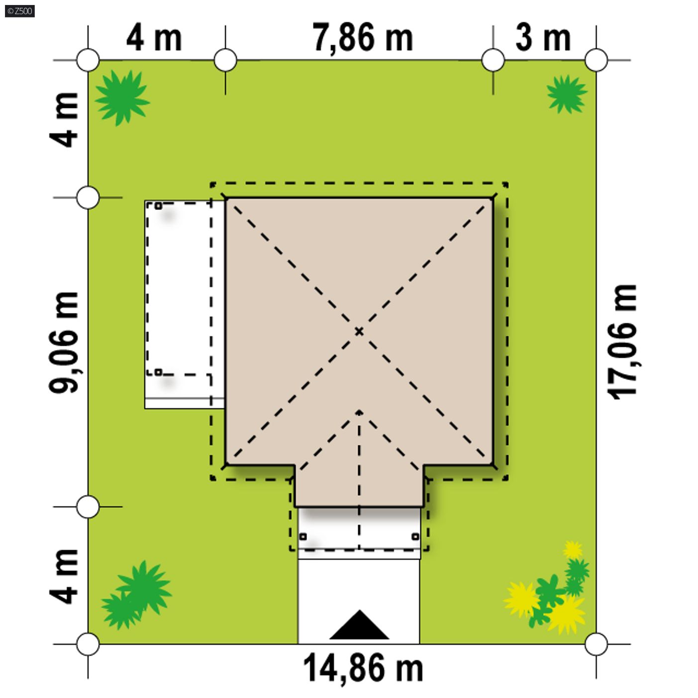 Gotowy projekt domu  - Prosty i tani dom letniskowy lub całoroczny. Optymalna funkcja na małej powierzchni.