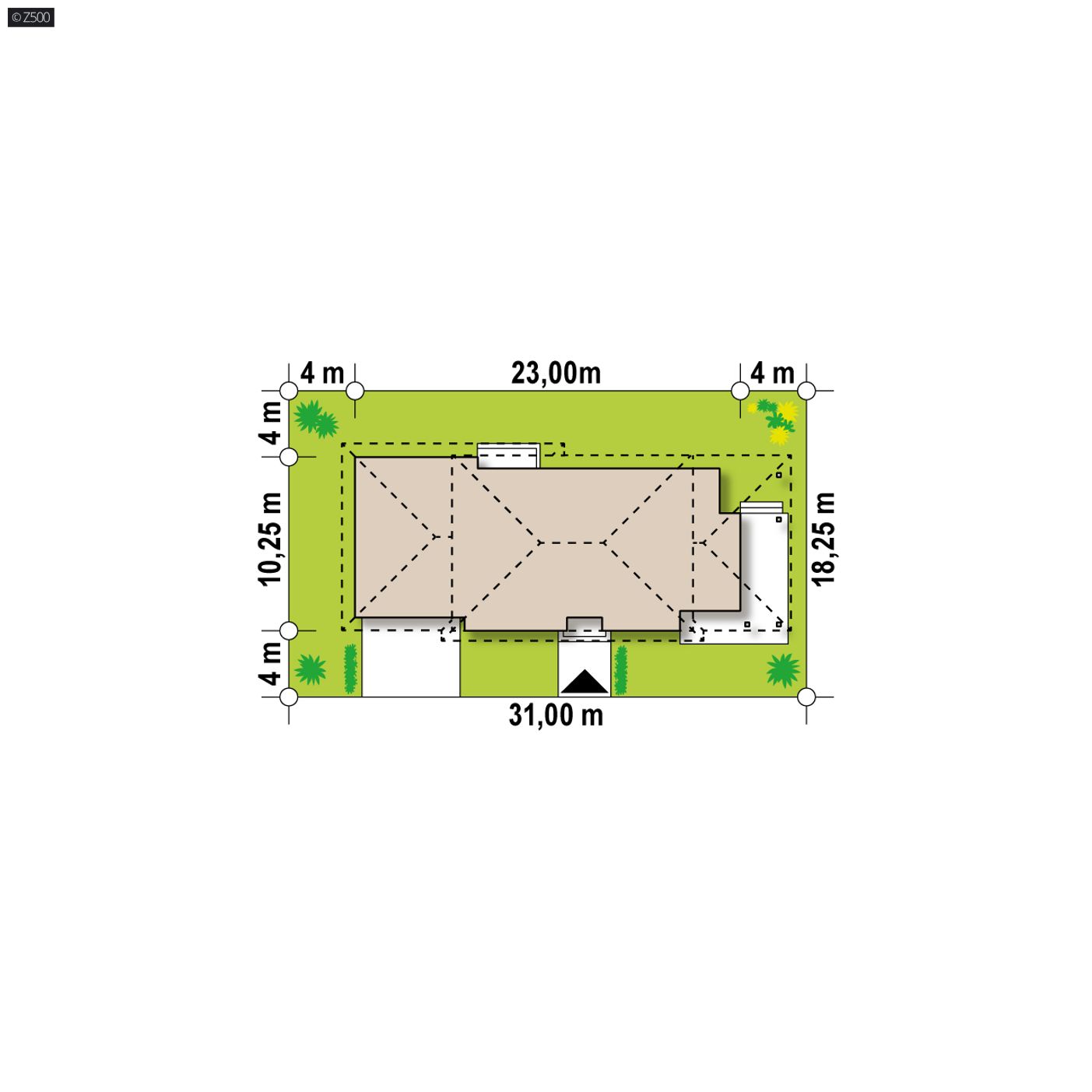 Home project  - Piętrowy dom w stylu włoskiej willi z zadaszonym tarasem i garażem 2-stan.