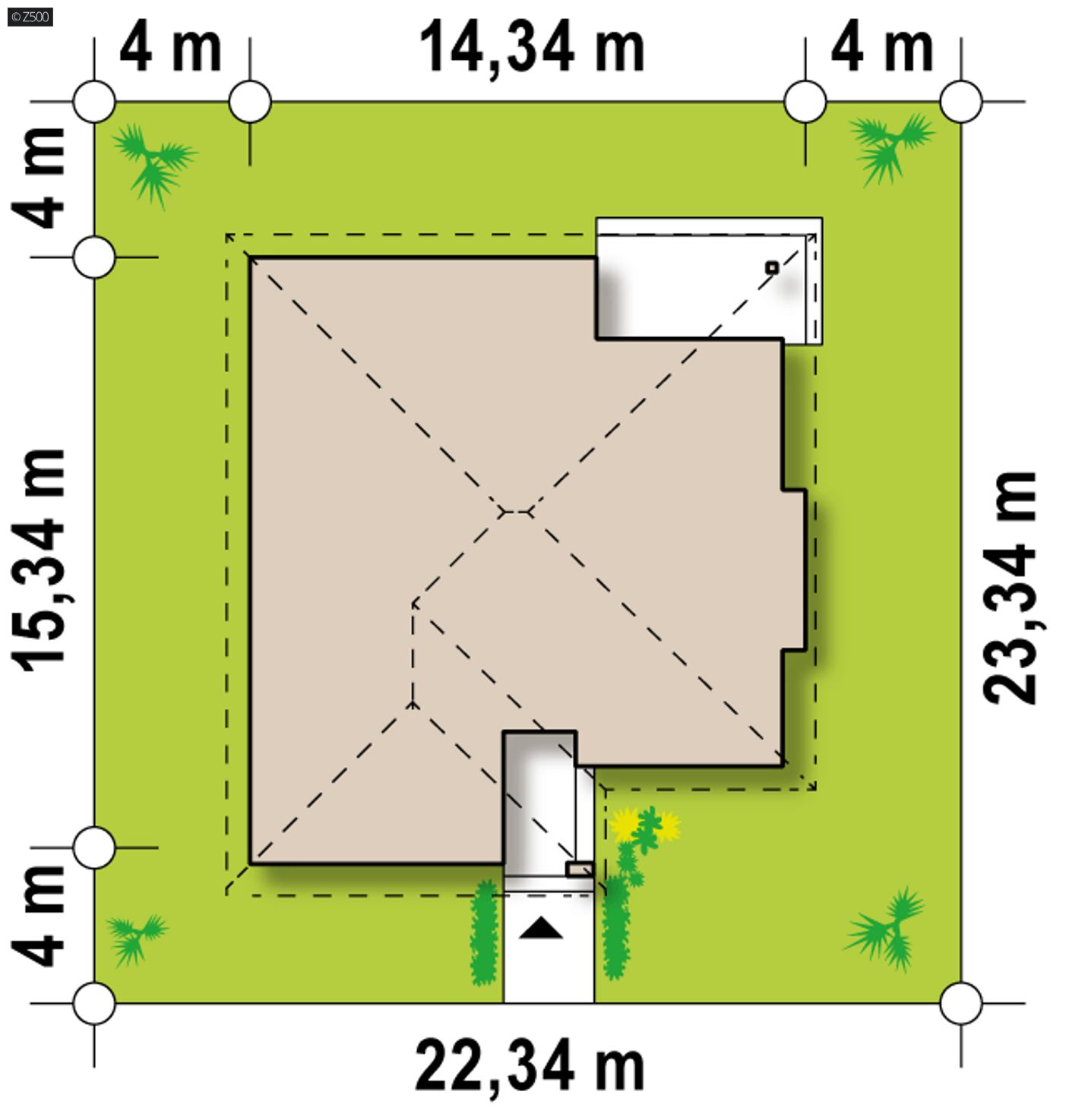 Home project  - Wariant projektu bez garażu i ze zmienionym układem pomieszczeń