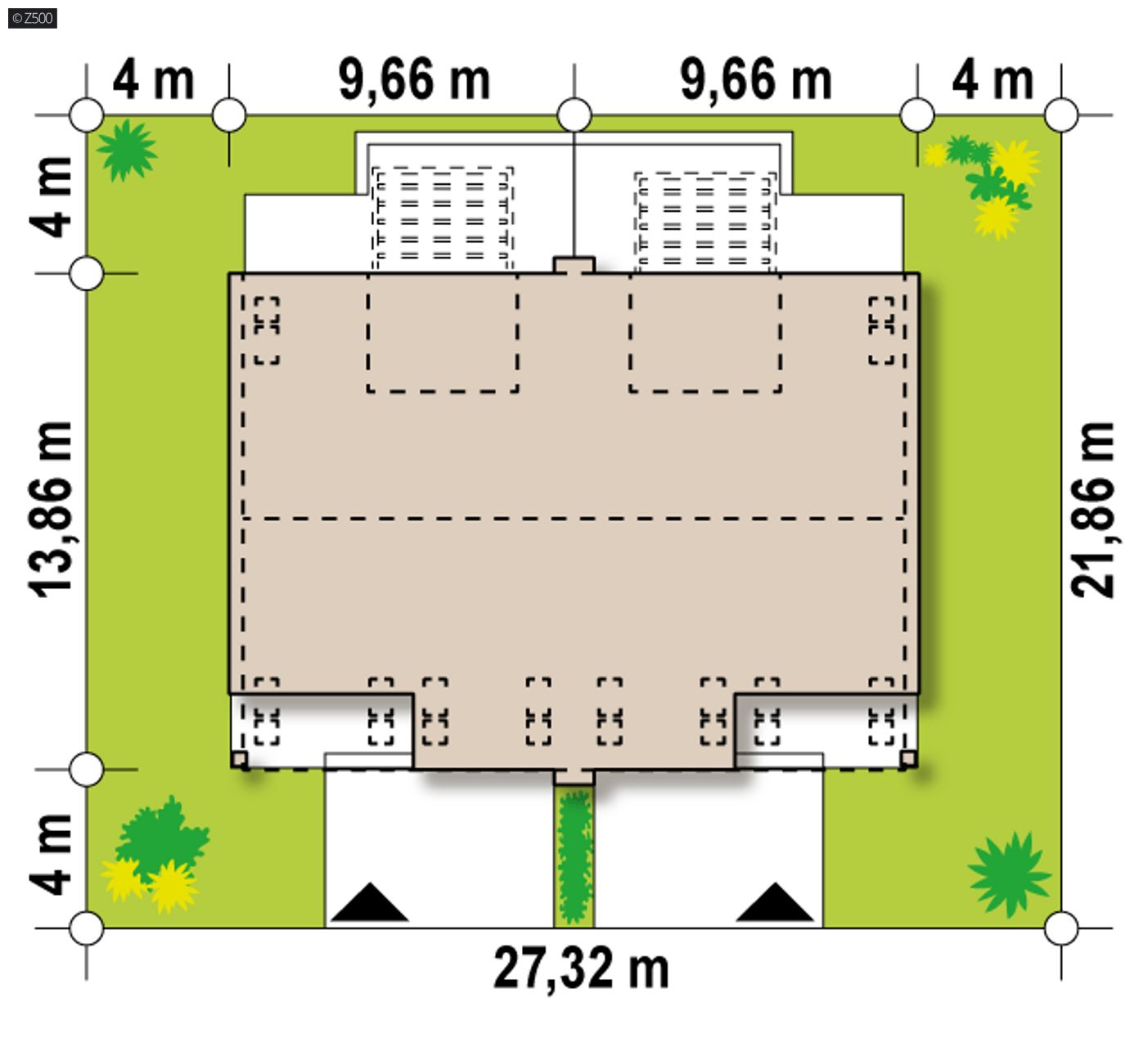 Gotowy projekt domu  - Projekt do zabudowy bliźniaczej lub szeregowej z garażem.