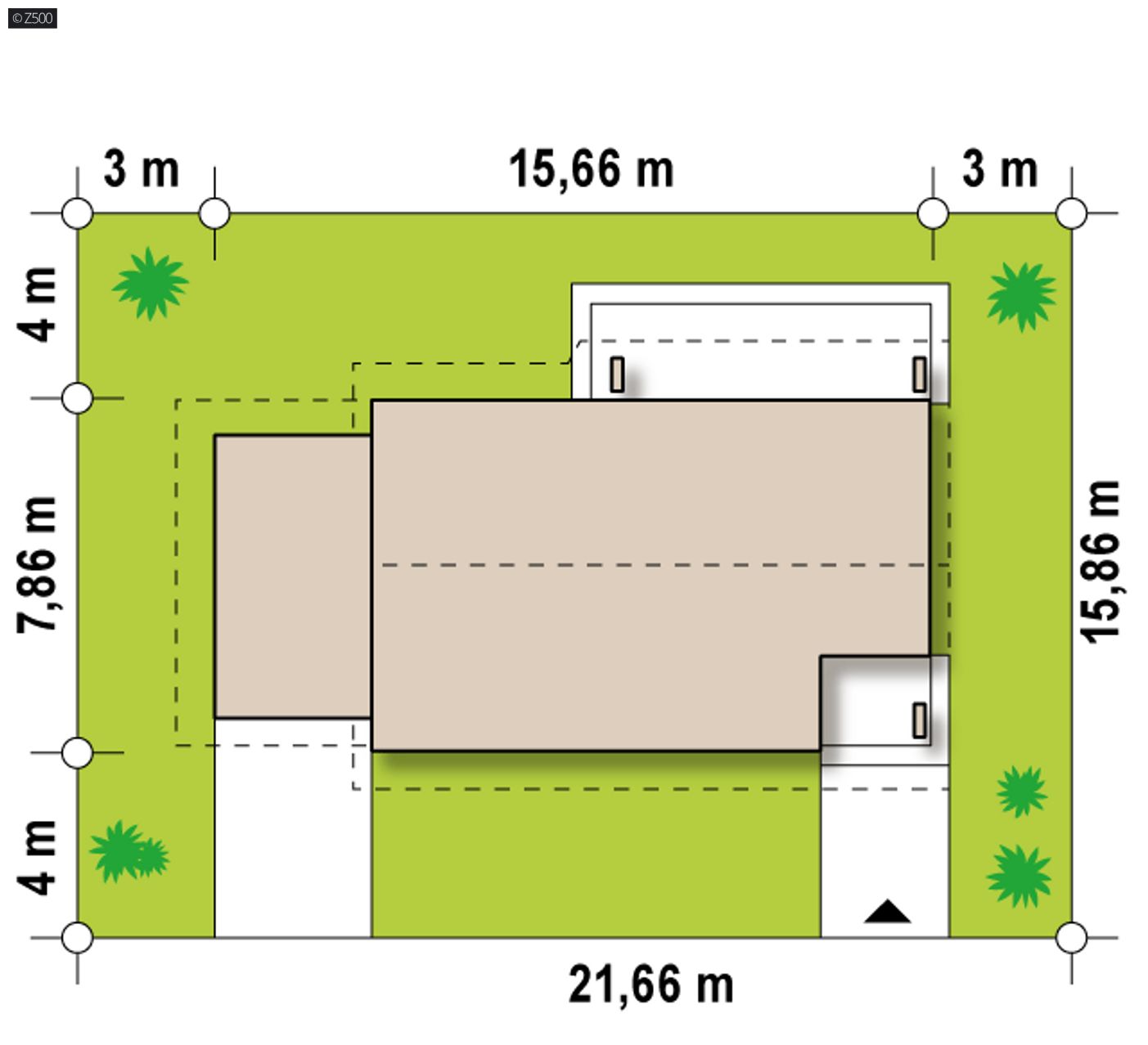 Gotowy projekt domu  - Wariant z garażem po lewej stronie