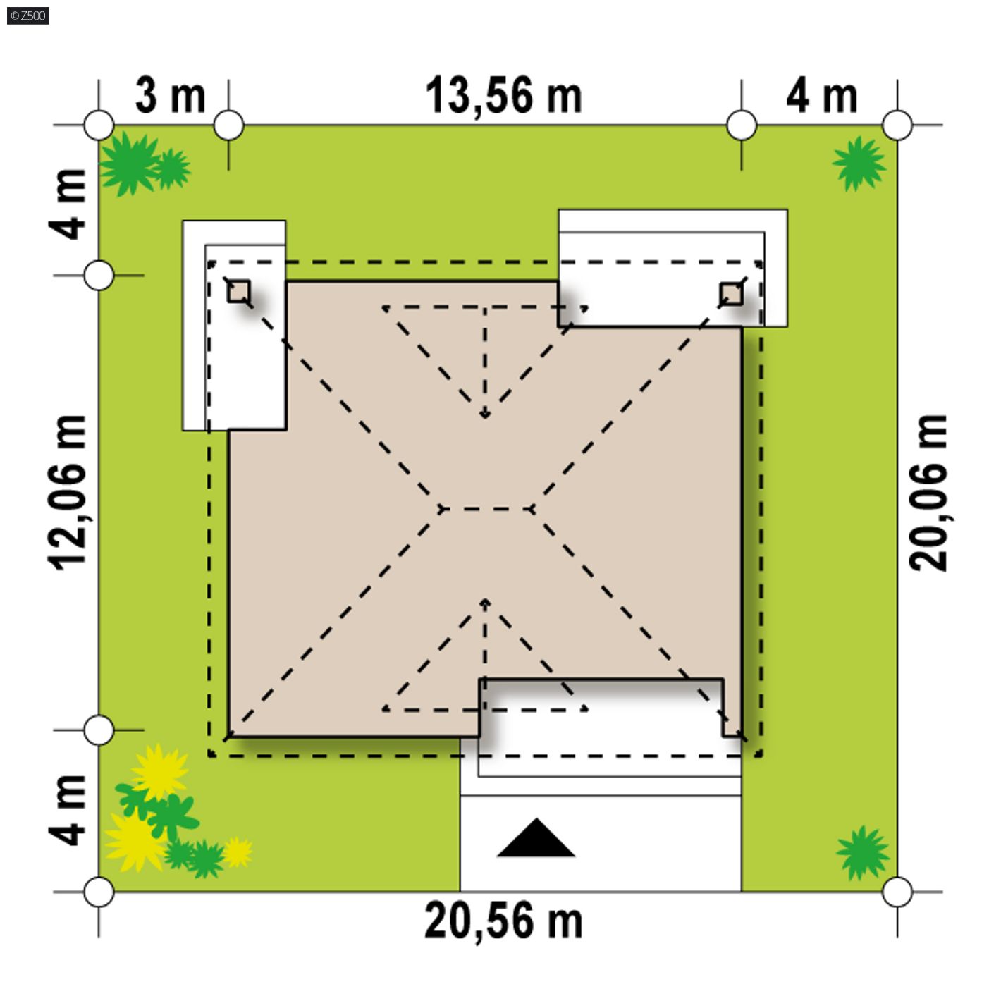 Gotowy projekt domu  - Funkcjonalny parterowy dom z możliwością adaptacji poddasza.