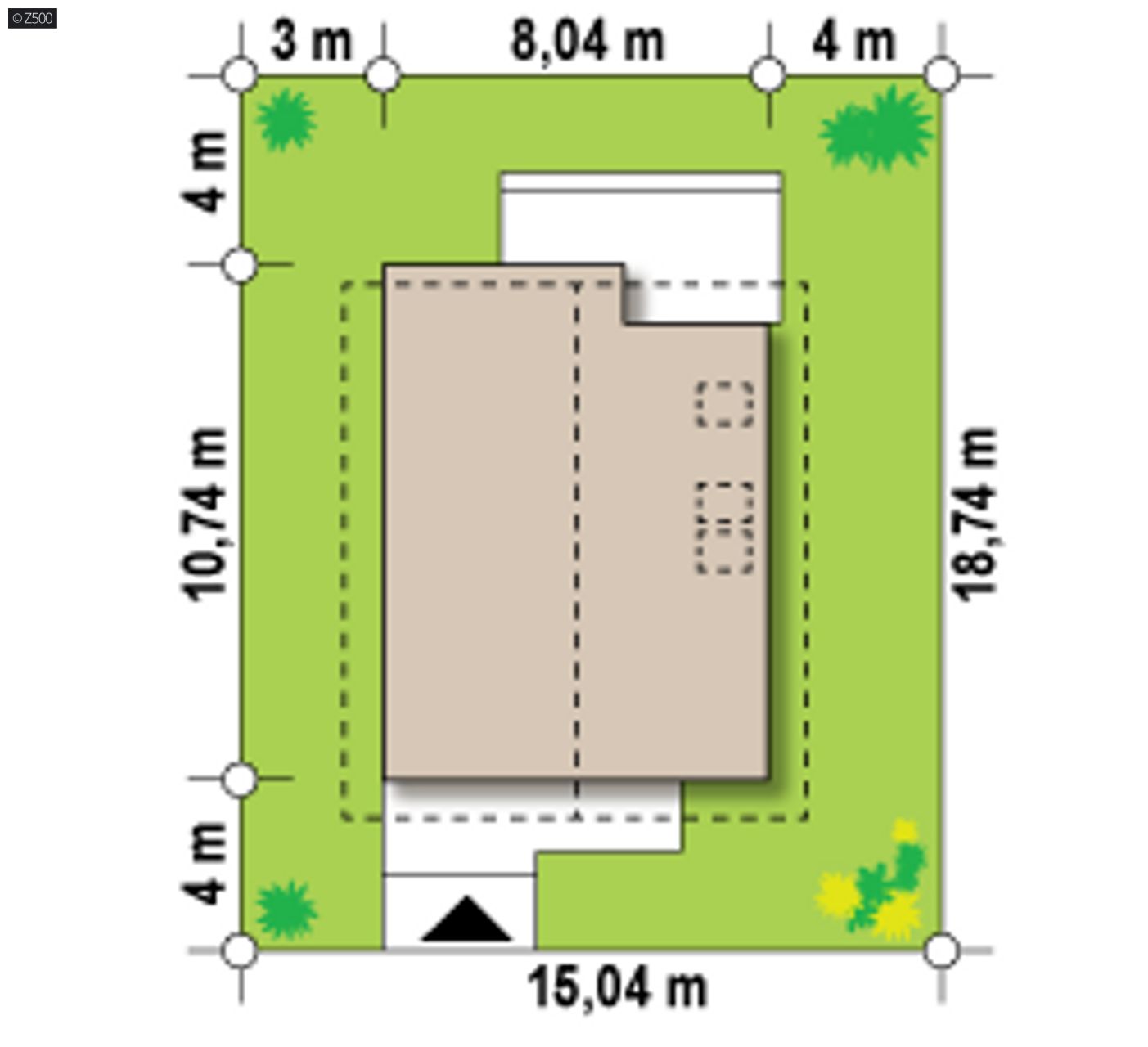 Home project  - Dom na wąską działkę z poddaszem użytkowym i z ogrzewaniem na paliwo stałe. 