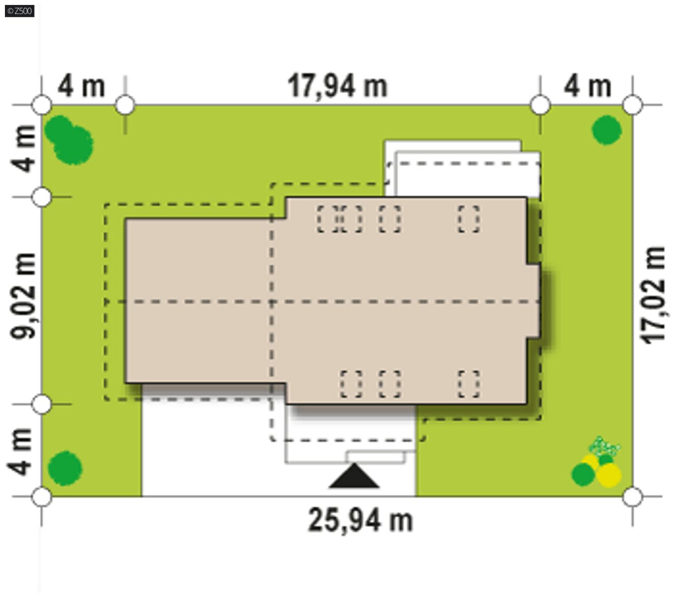 Home project  - Wariant z garażem dwustanowiskowym. 