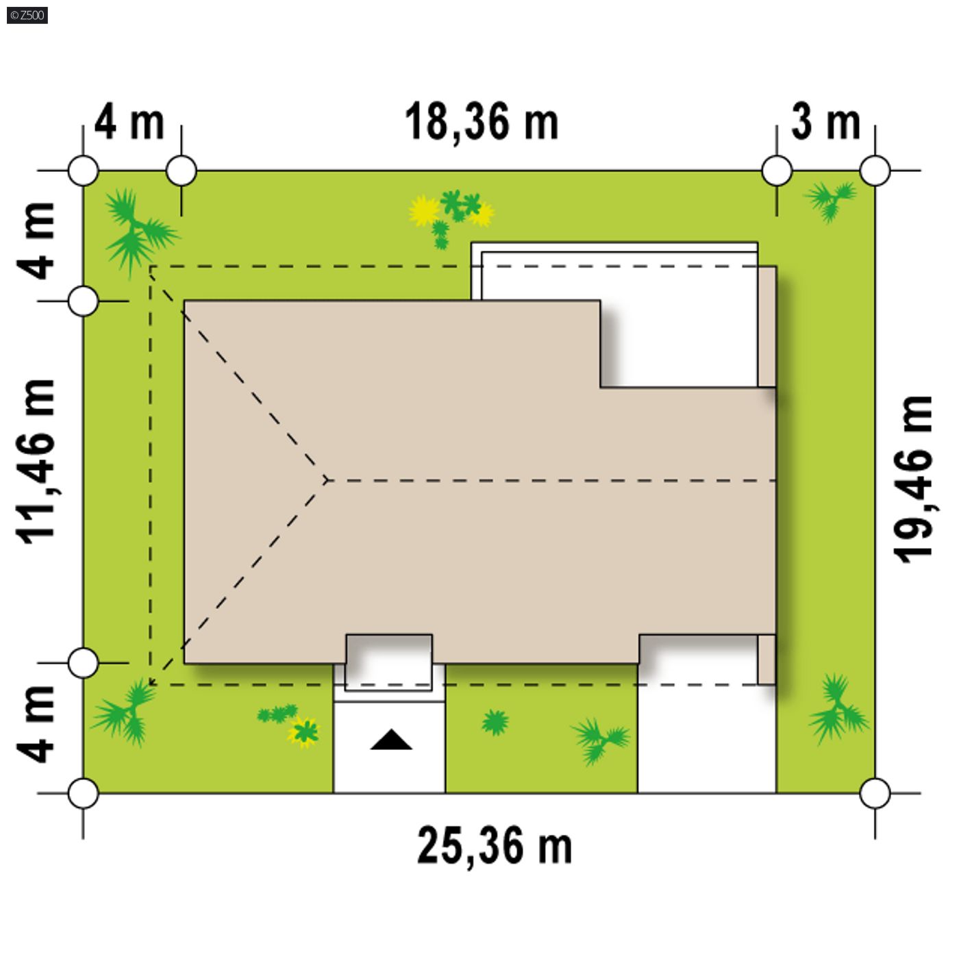 Gotowy projekt domu  - wersja bliźniaka parterowego na podstawie projektu Z123