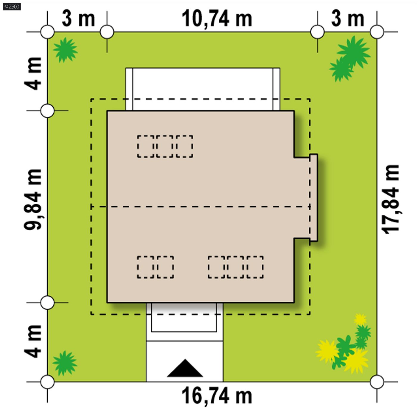 Home project  - Optymalny, tani w budowie z dachem dwuspadowym projekt domu. 