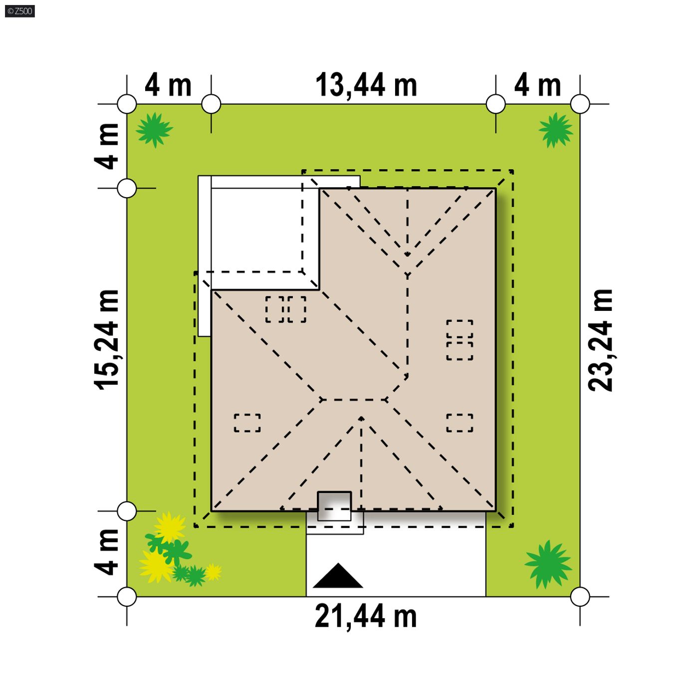 Home project  - Dom z poddaszem użytkowym i 2-stanowiskowym garażem