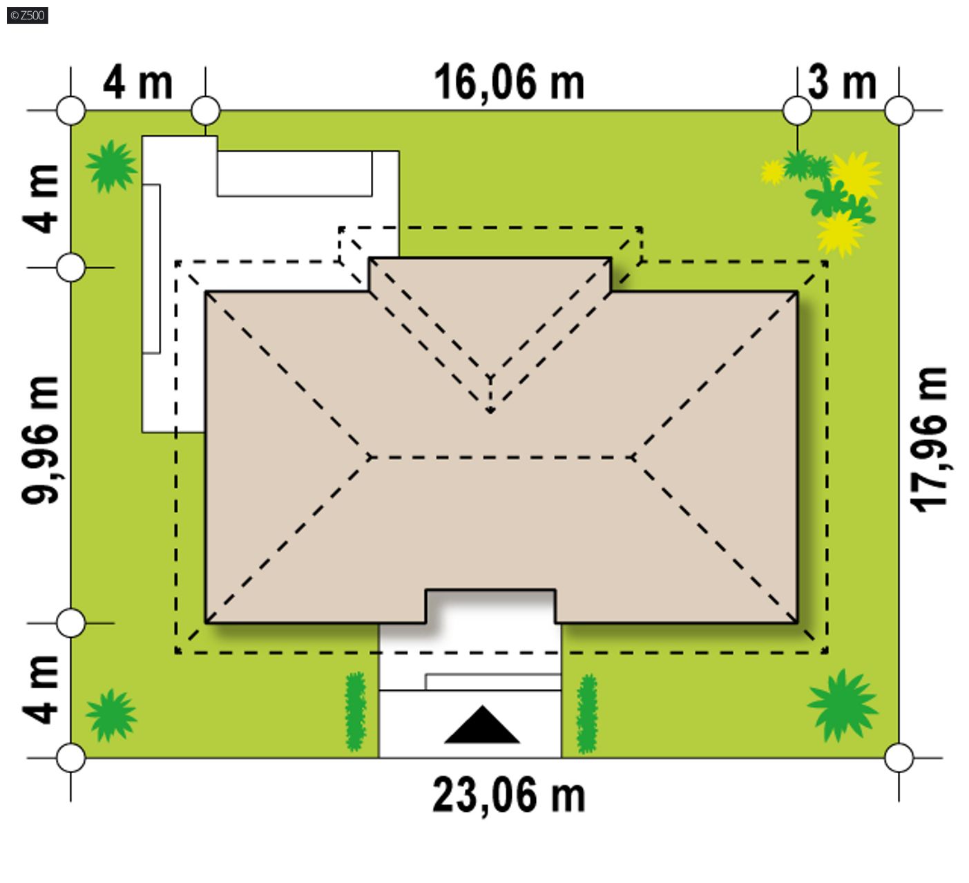Gotowy projekt domu  - Parterowy dom, pokoje z garderobami, duża wygodna łazienka 