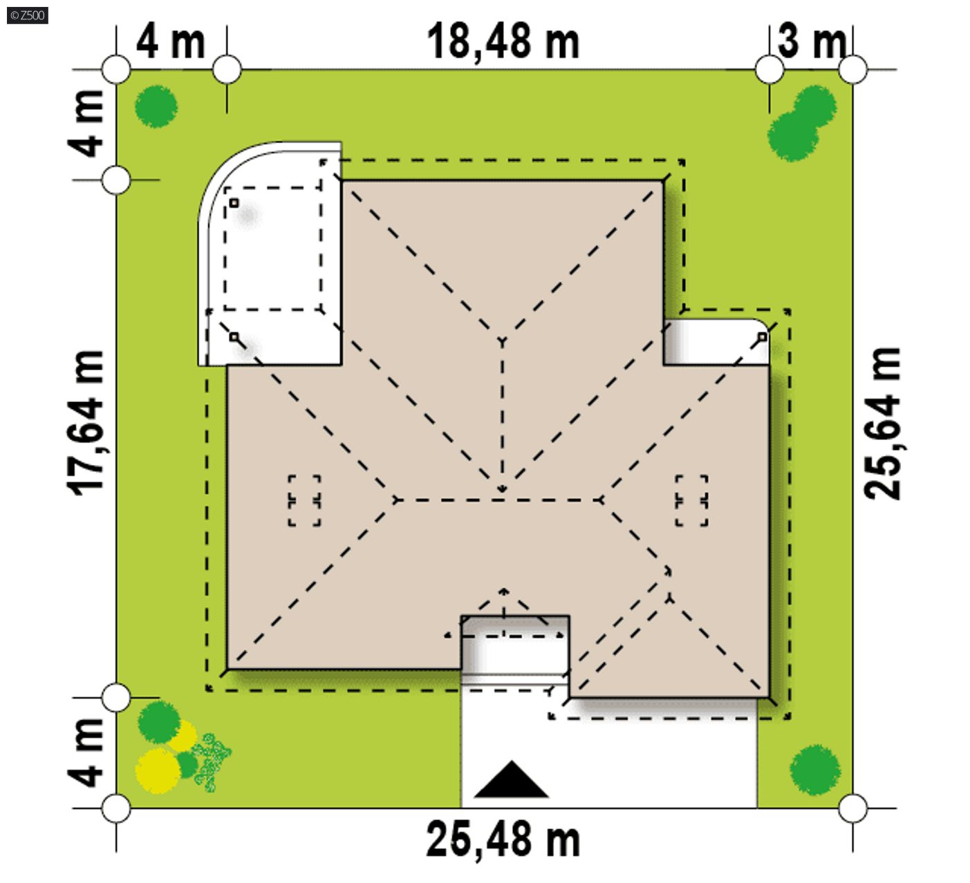 Gotowy projekt domu  - Parterowy dom w eleganckim stylu z garażem na dwa samochody i opcją poddasza.