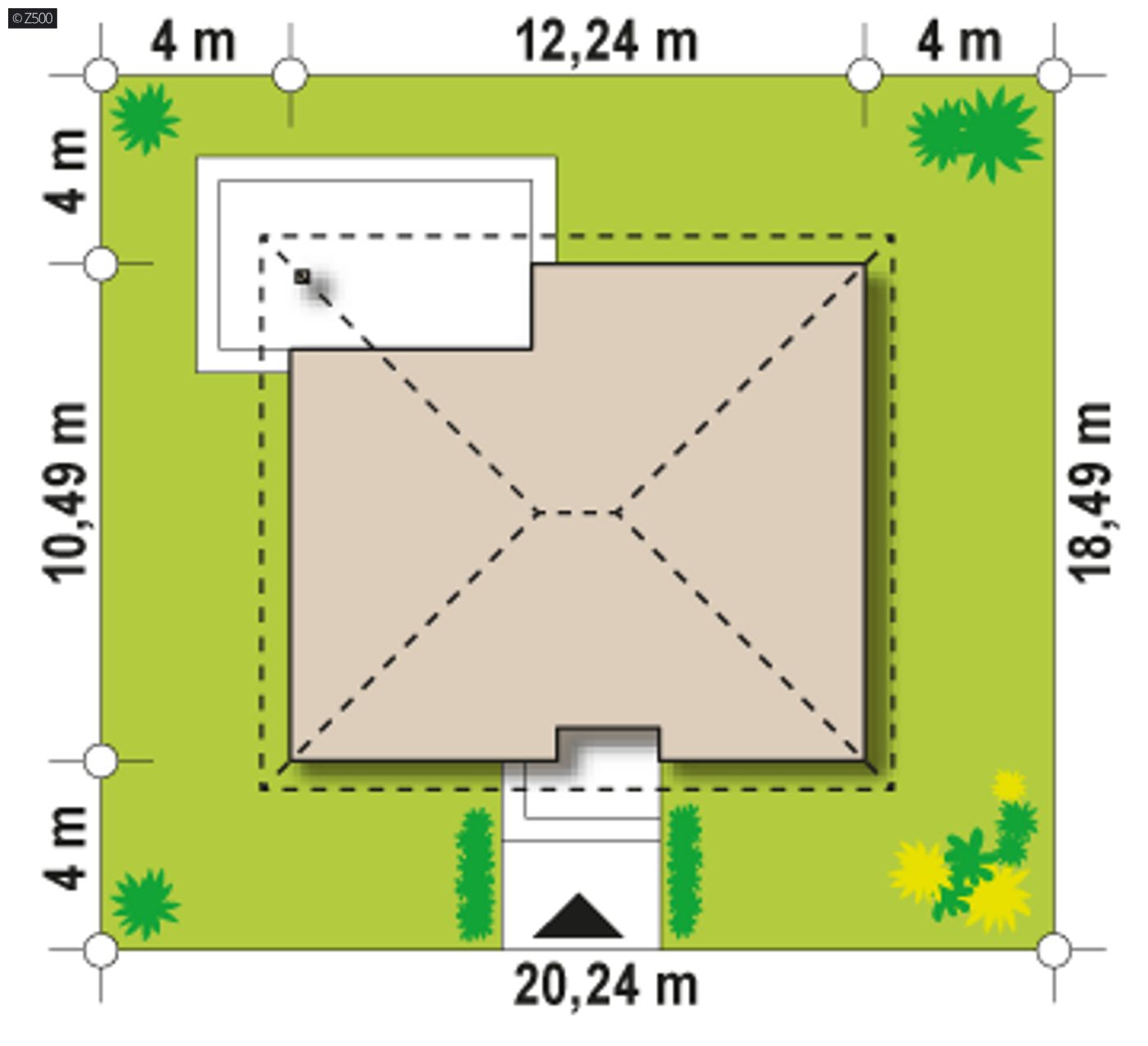 Home project  - wariant z poddaszem użytkowym, podniesioną ścianką kolankową i stropem teriva