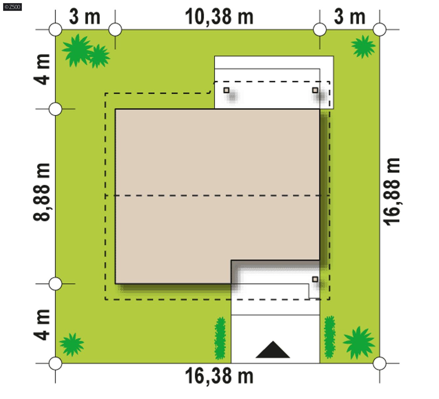 Home project  - Projekt domu parterowego z kuchnią i salonem od ogrodu także na małą działkę.