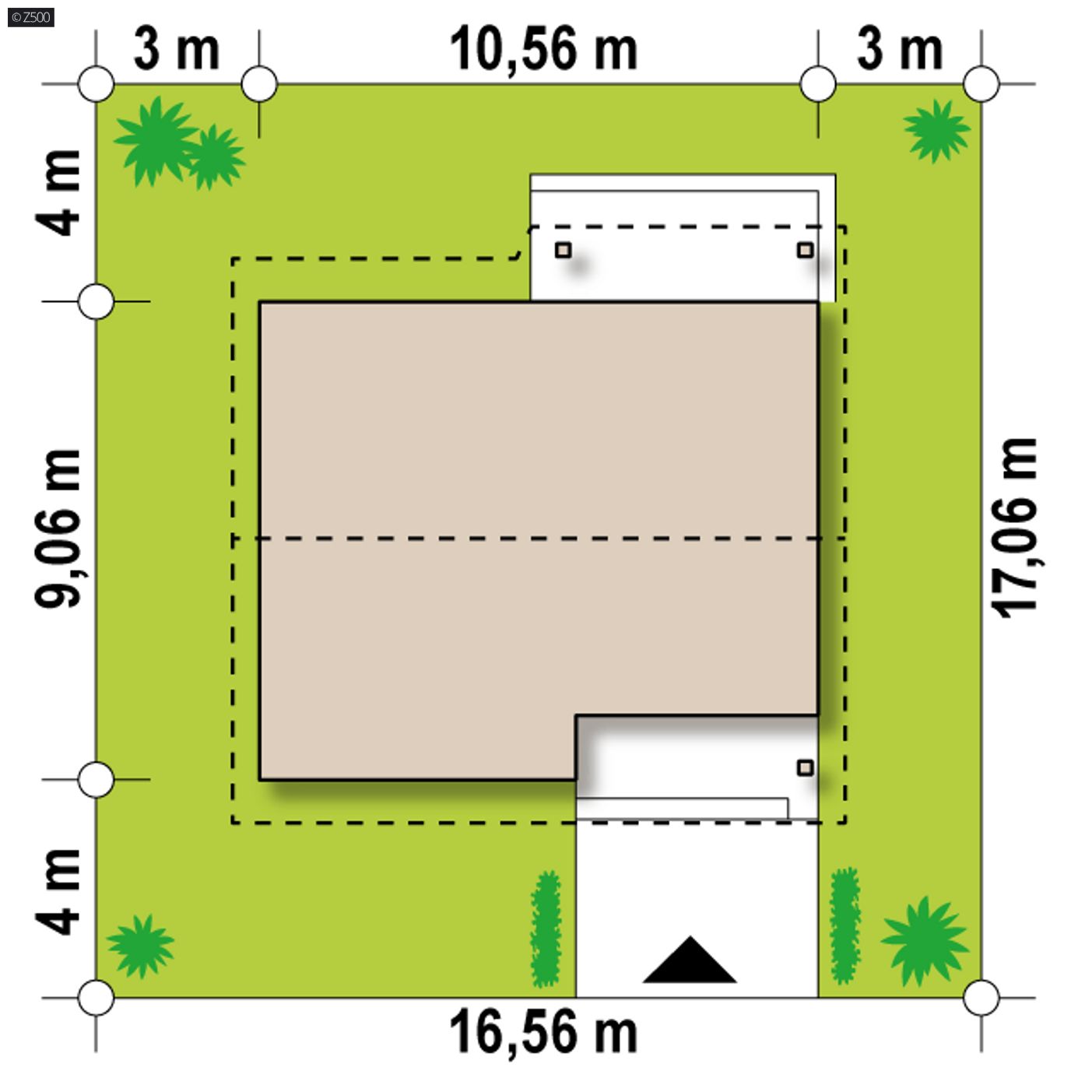 Gotowy projekt domu  - Projekt domu parterowego z kuchnią i salonem od ogrodu, tani w budowie.