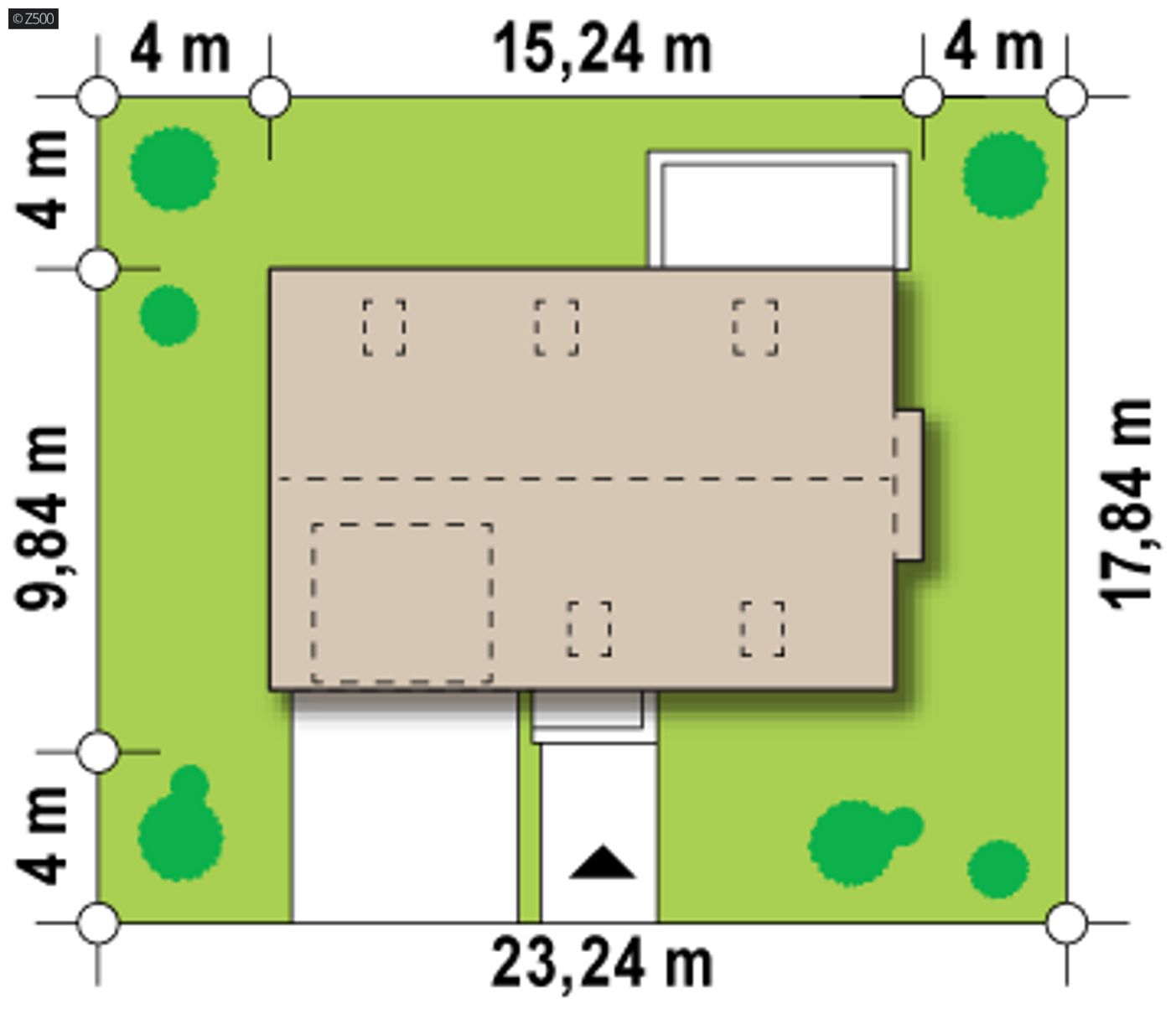 Gotowy projekt domu  - wariant z innym układem pomieszczeń.