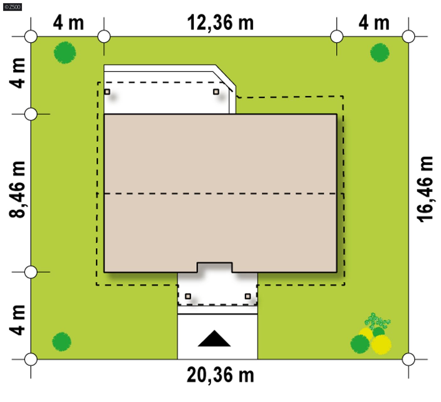 Gotowy projekt domu  - Nieduży, funkcjonalny, ekonomiczny dom z poddaszem użytkowym. 