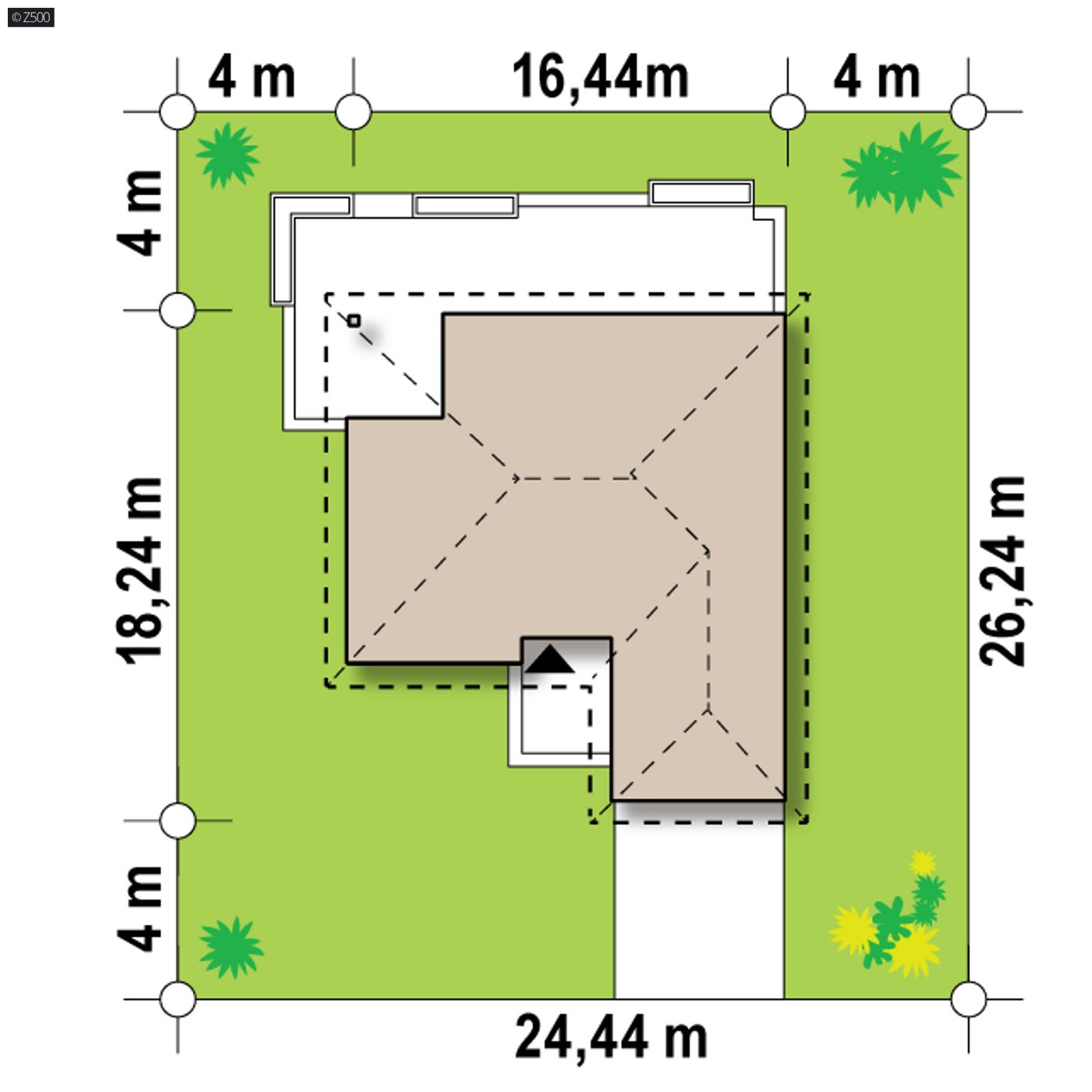 Home project  - Parterowy dom z garażem na 2 auta, wygodnymi sypialniami i dużym tarasem