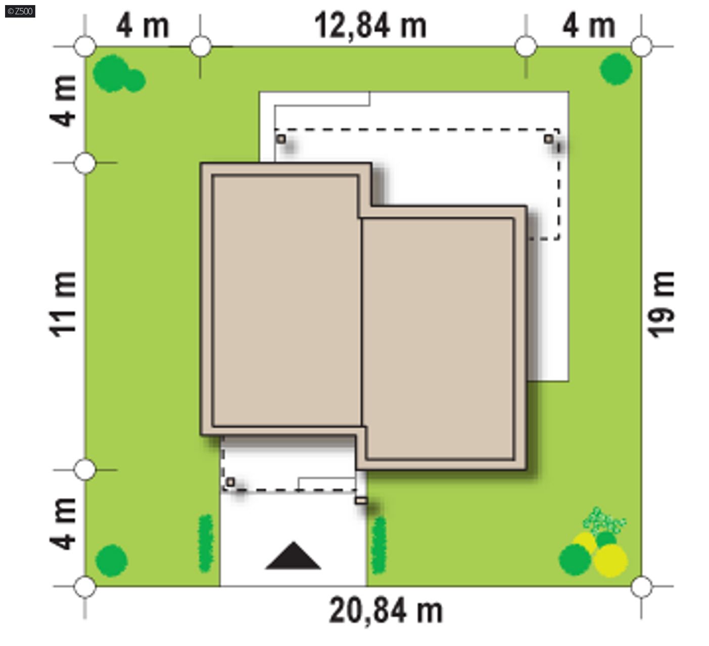 Home project  - Kompaktowy dom w nowoczesnym stylu z trzema pokojami oraz własnymi garderobami.