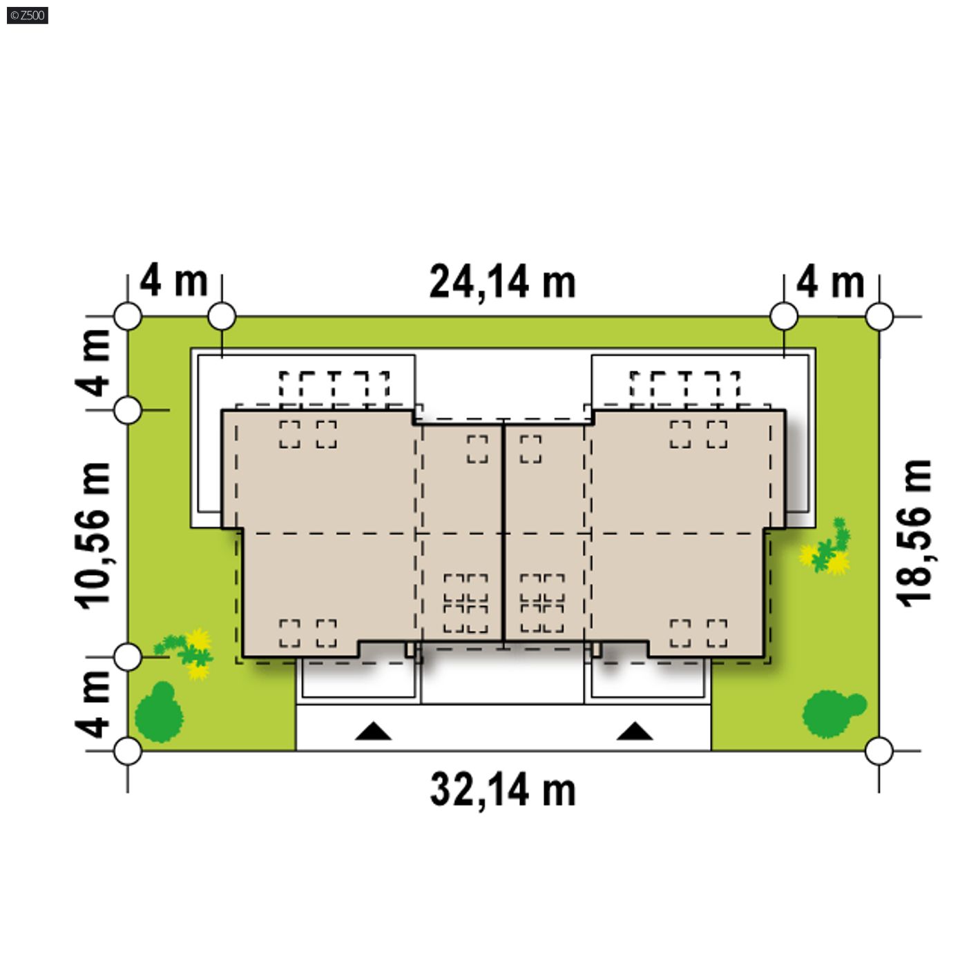 Gotowy projekt domu  - Dom jednorodzinny w zabudowie bliźniaczej