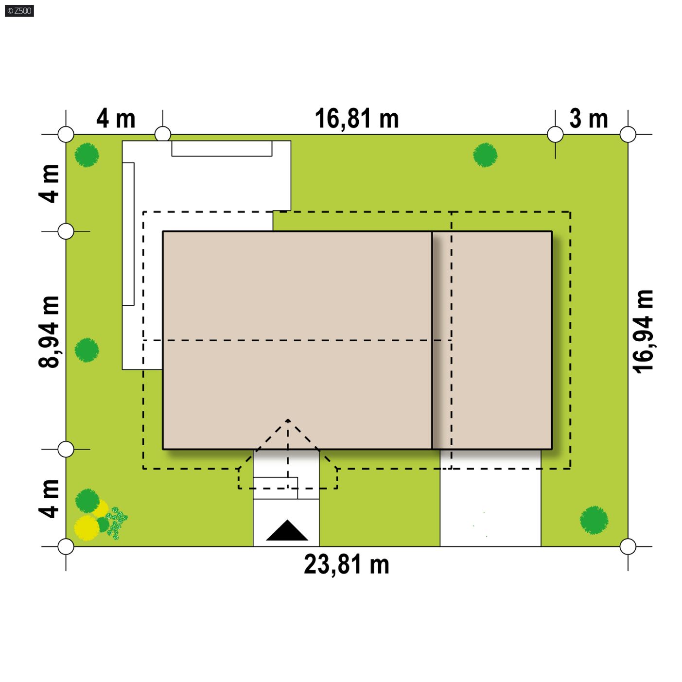 Home project  - wariant projektu z308 z garażem dwustanowiskowym z prawej strony