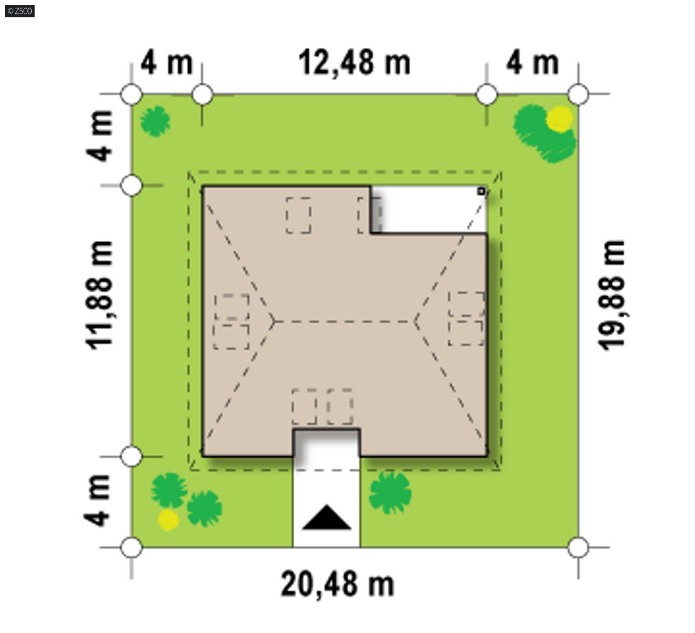 Home project  - Dom z poddaszem użytkowym i funkcjonalnym wnętrzem, dach kopertowy.