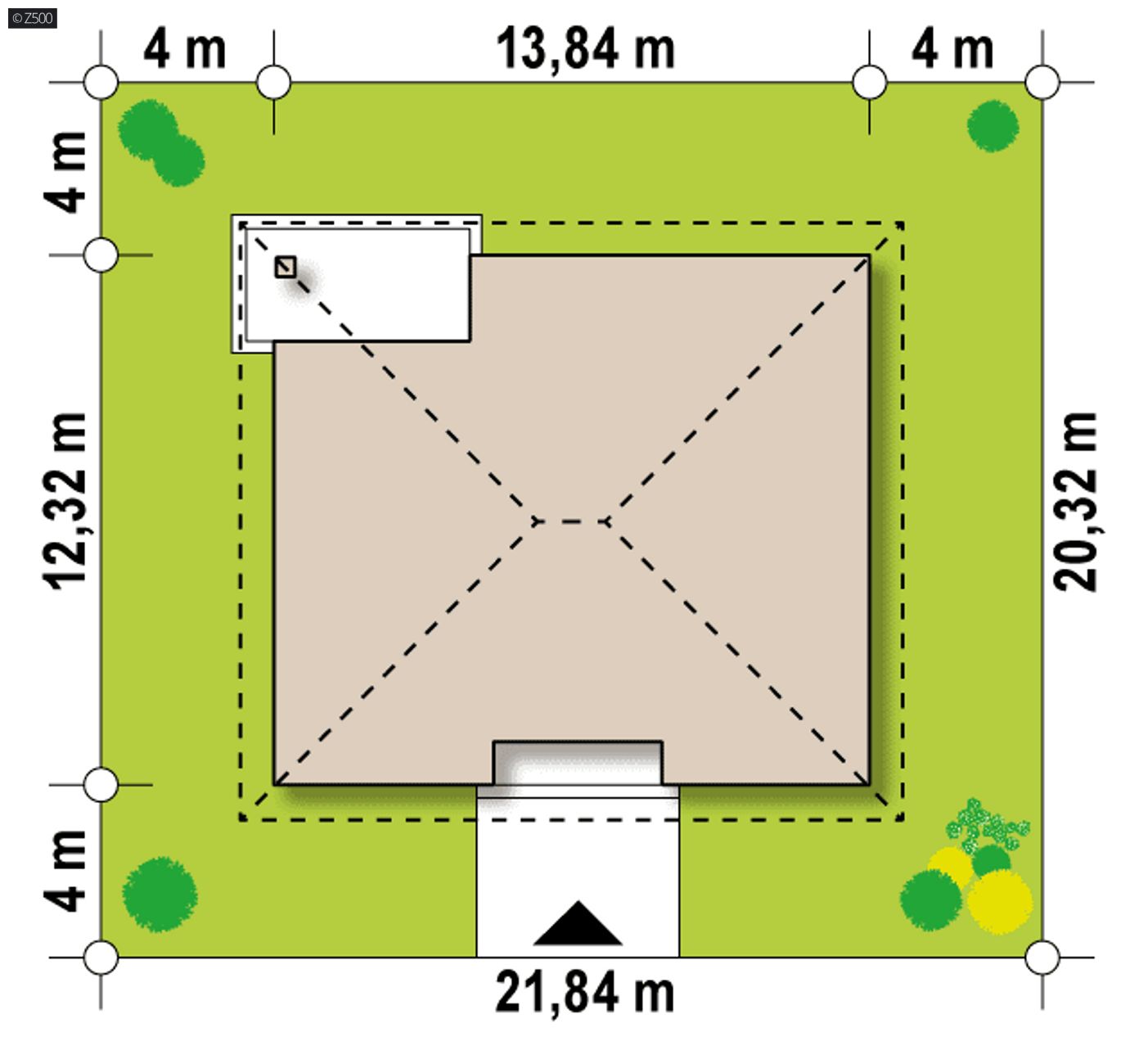 Home project  - Parterowy dom z pięcioma pokojami