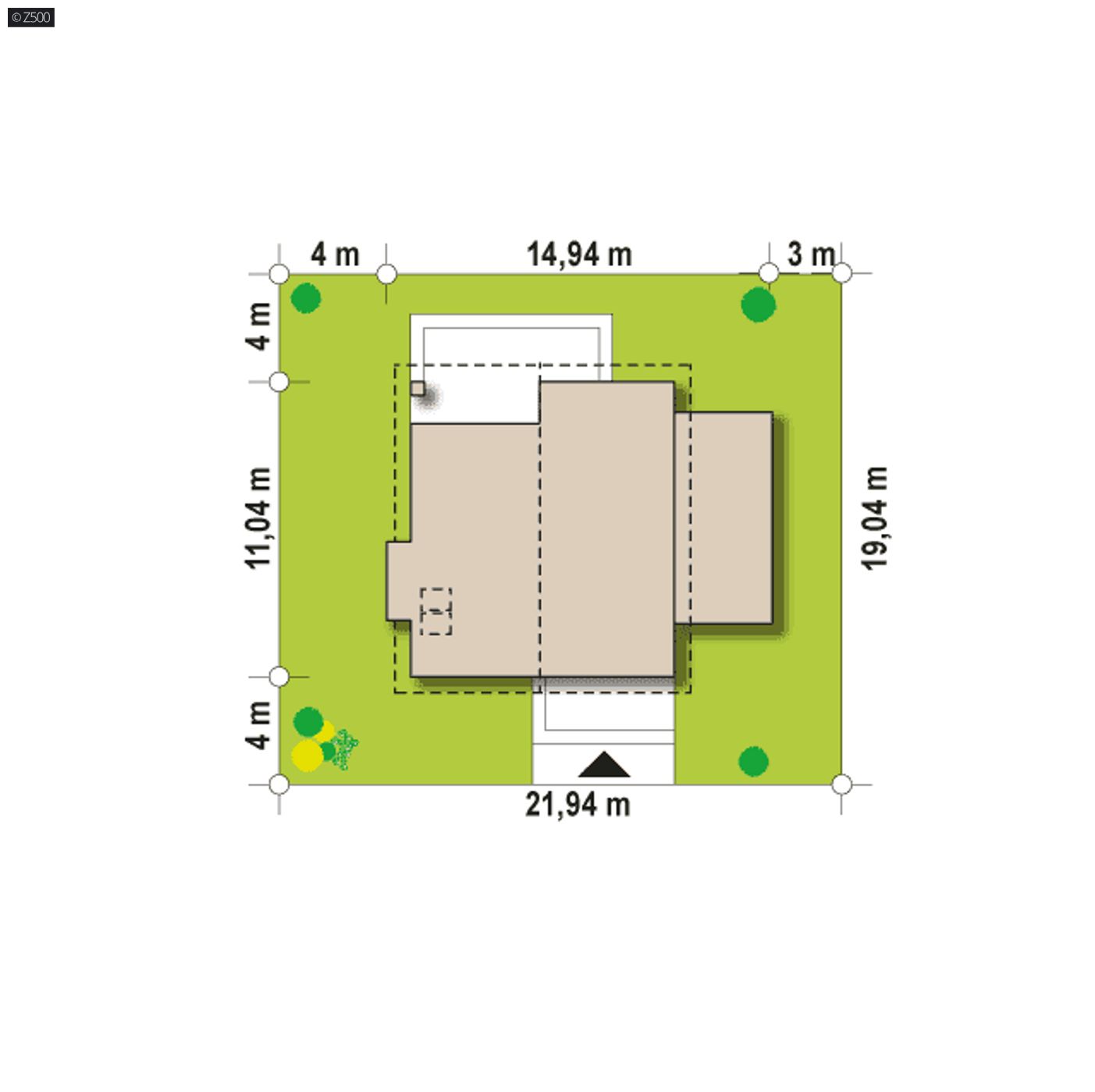 Home project  - Wariant z garażem jednostan. po prawej stronie i ogrzewaniem na paliwo stałe. 