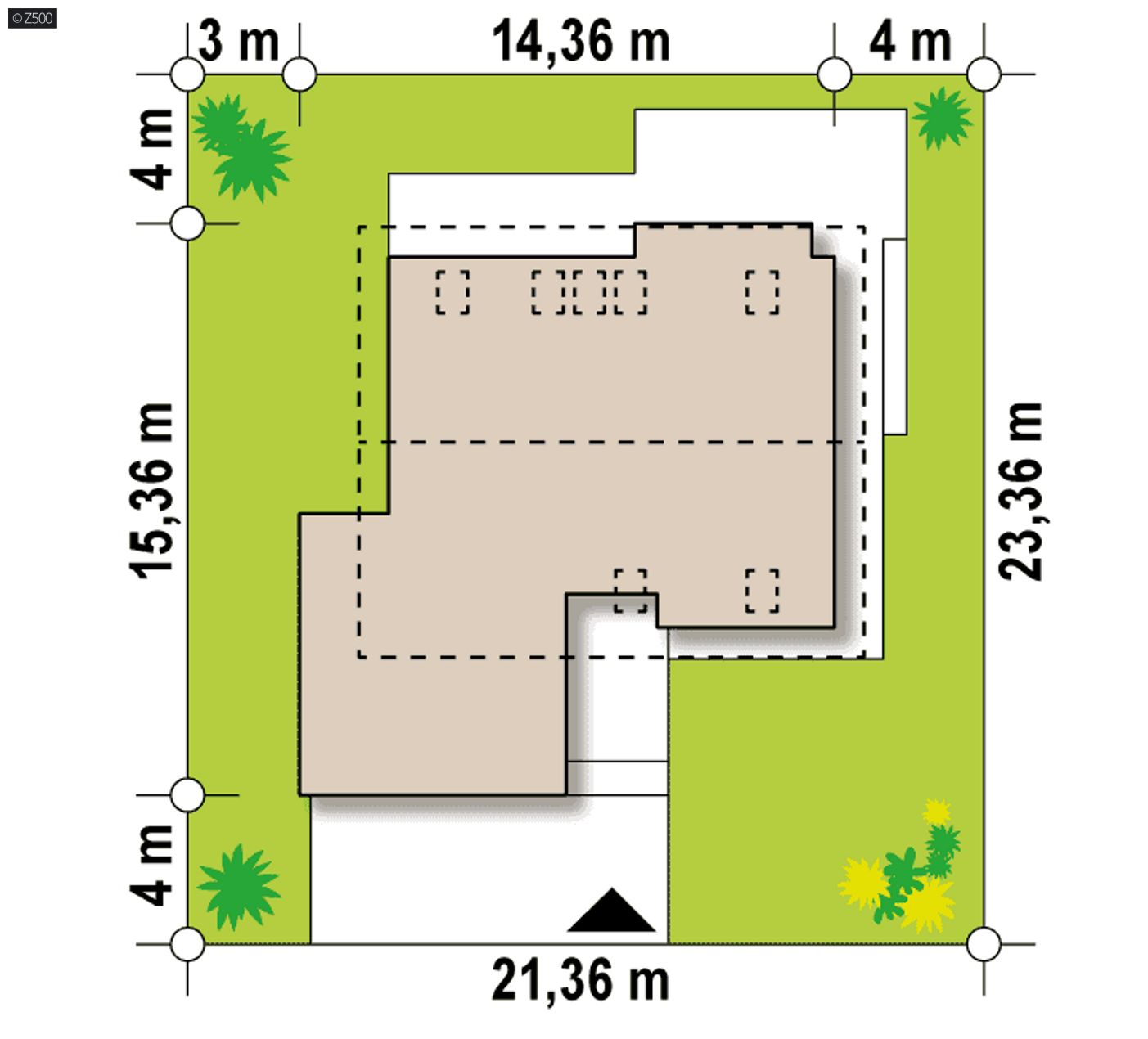 Home project  - Dom z poddaszem użytkowym oraz garażem dwustanowiskowym , dach dwuspadowy 