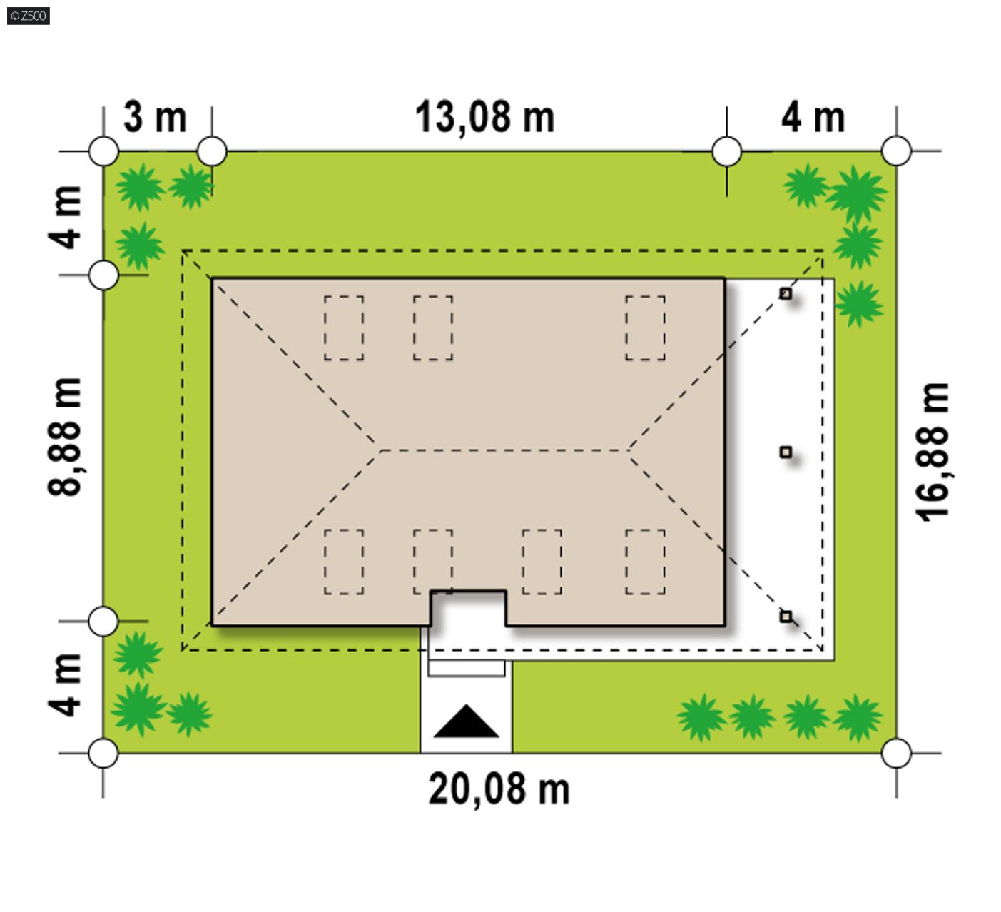 Home project  - Tradycyjny dom przekryty dachem kopertowym z praktycznym poddaszem użytkowym.