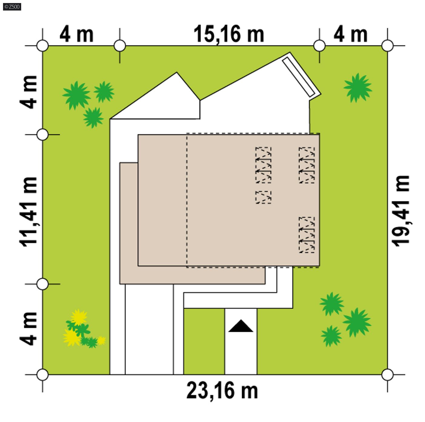 Gotowy projekt domu  - Współczesny dom z dachem 2-spadowym, dużymi przeszkleniami oraz garażem w bryle.