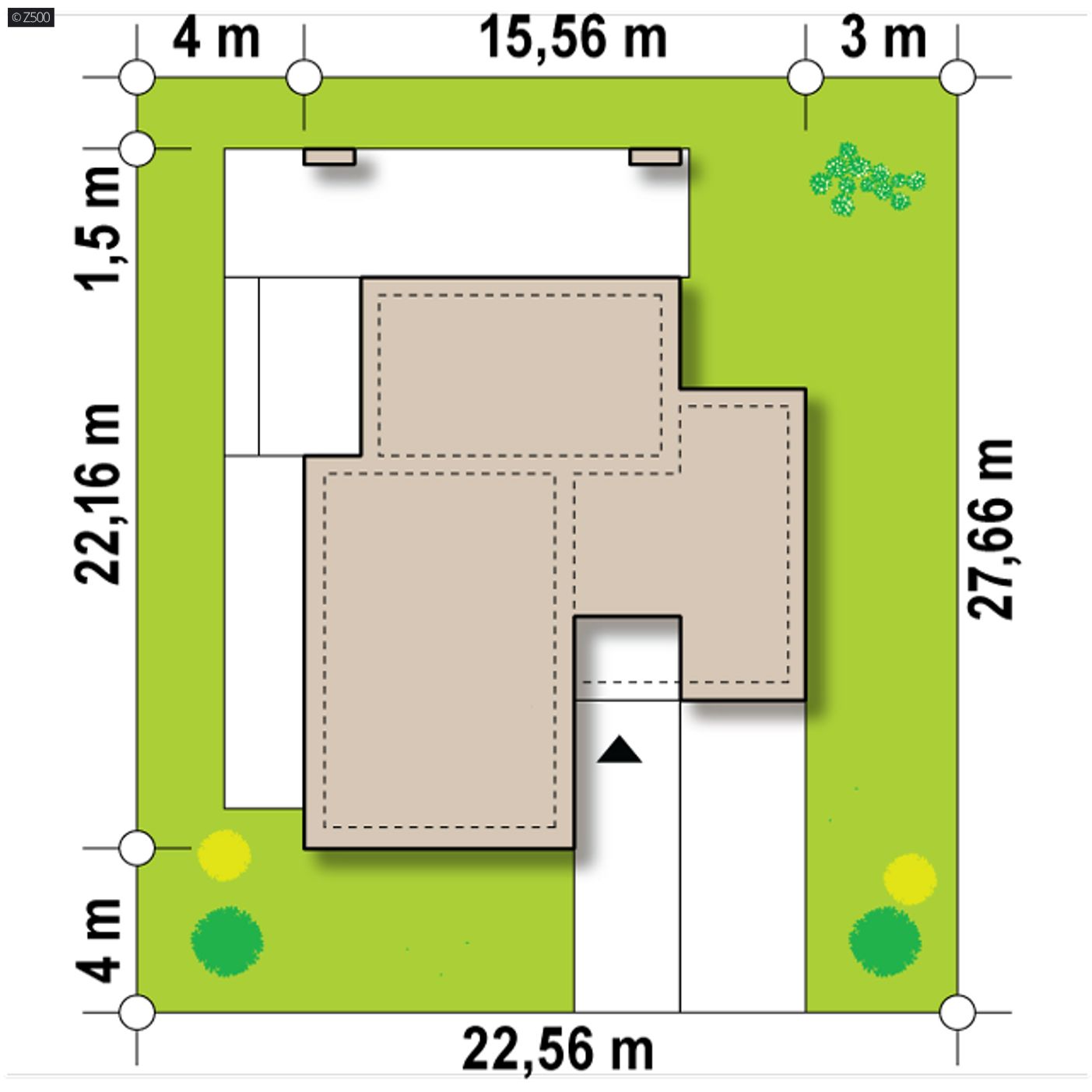 Home project  - Dom parterowy, nowoczesny z 4 sypialniami i garażem jednostanowiskowym