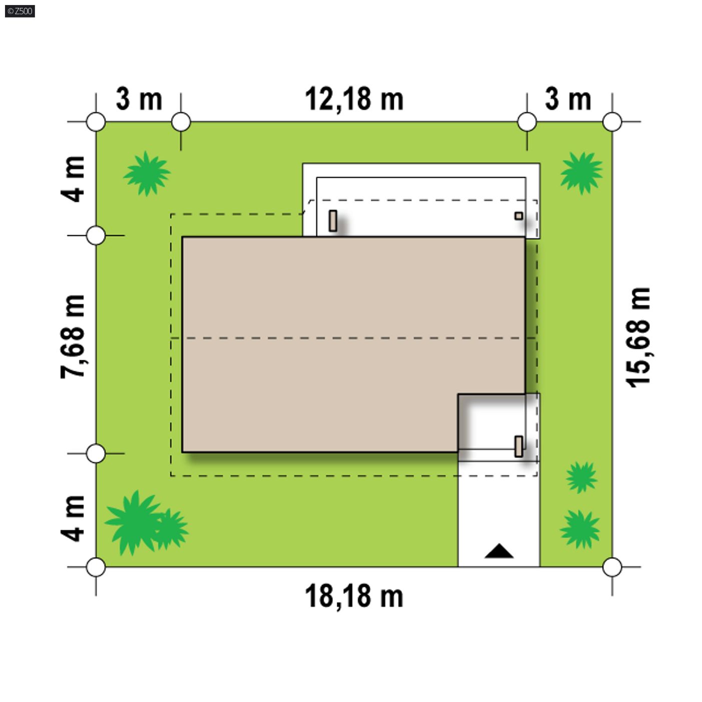 Home project  - Parterowy dom, tani w budowie, bez nośnych ścian, z dużym P.G i 2 sypialniami.