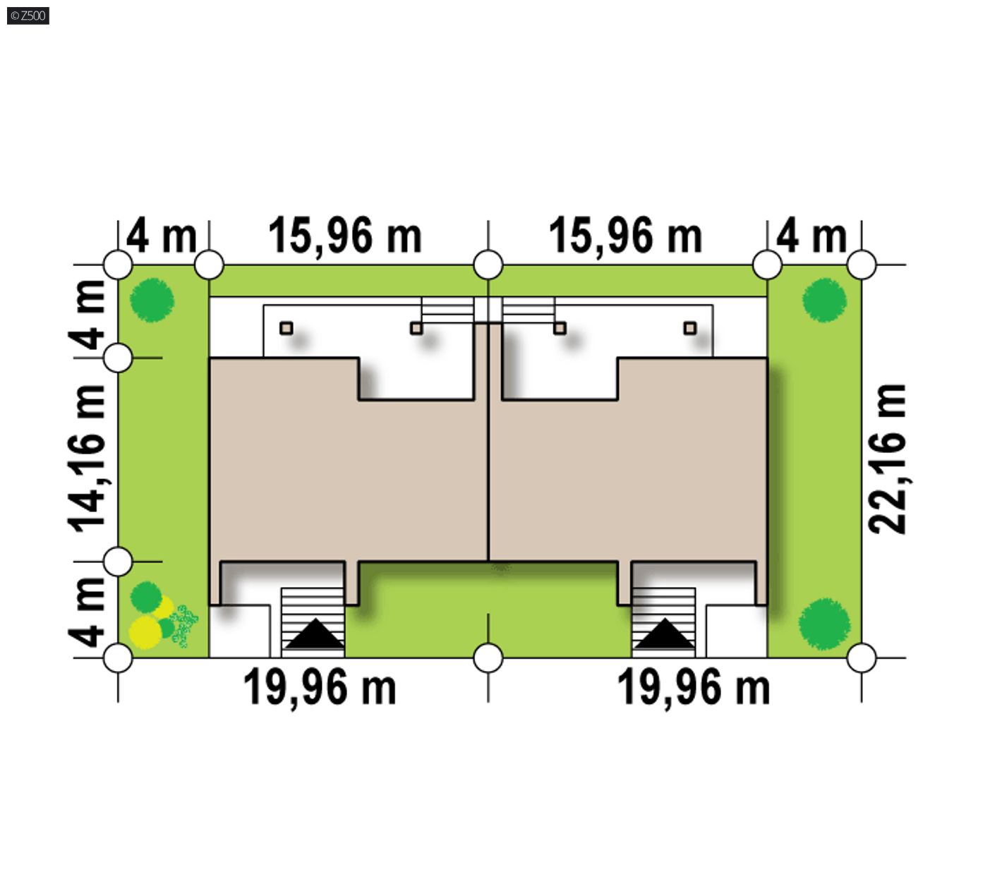 Home project  - Nowoczesny segment do zabudowy szeregowej z dużymi przeszkleniami oraz piwnicą.