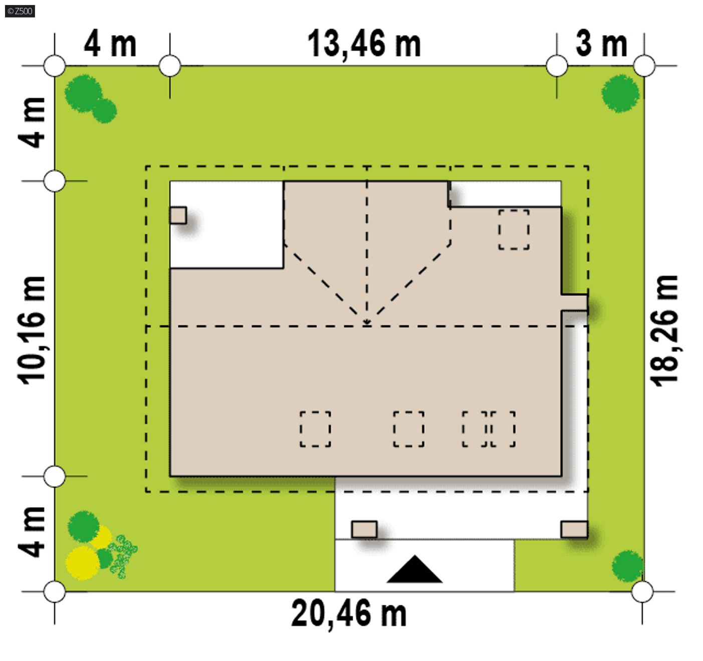 Home project  - Kompaktowy dom z poddaszem, gabinetem od frontu oraz przestronną strefa dzienną.
