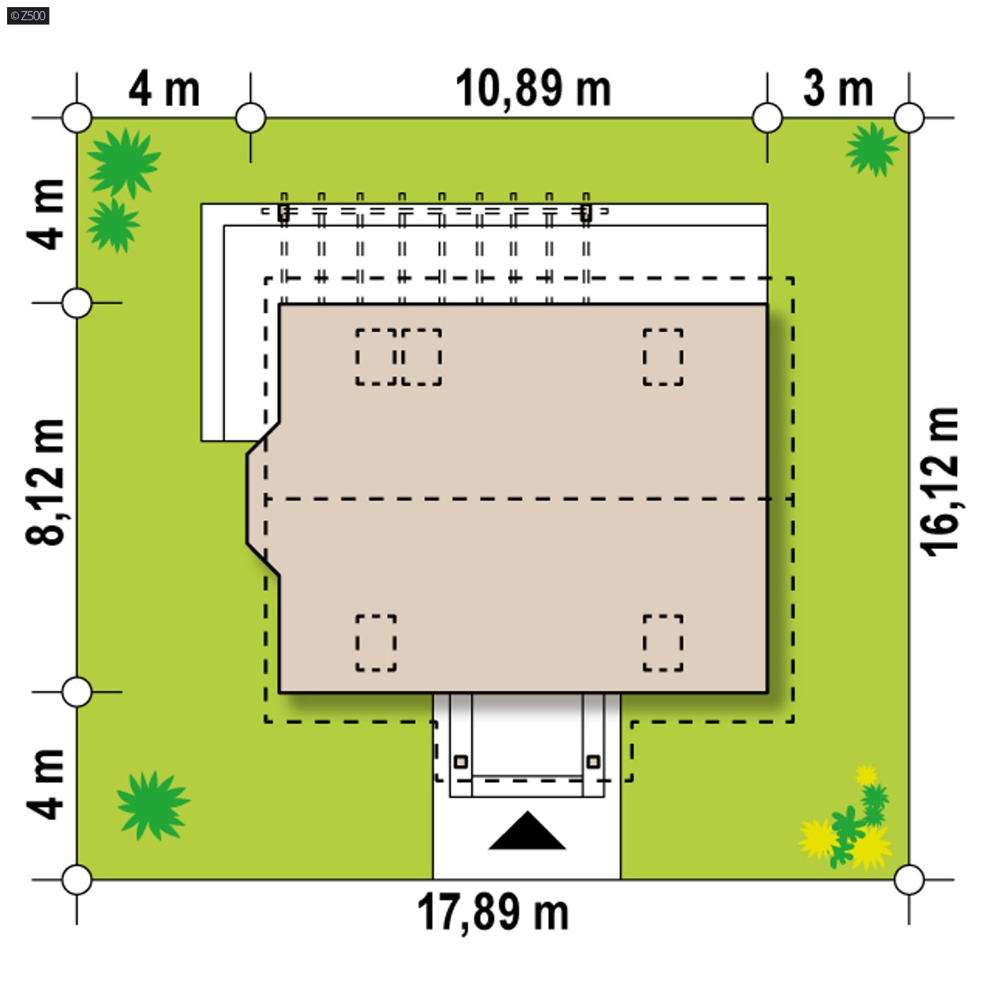 Gotowy projekt domu  - Projekt w technologii drewnianej, z wykuszem i balkonem