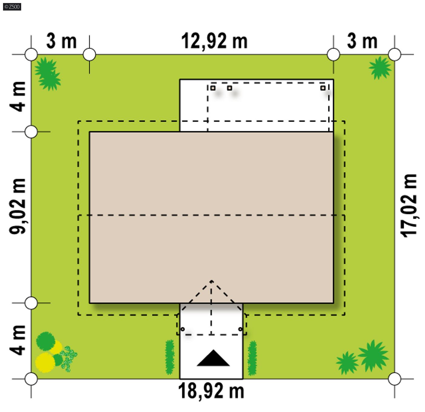Home project  - z łazienką boczną i dwoma kominami 