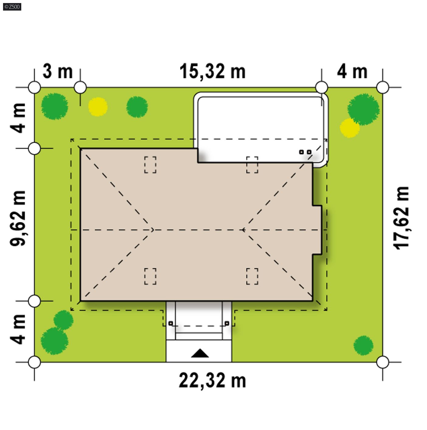 Gotowy projekt domu  - Parterowy dom w tradycyjnym stylu z kopertowym dachem- opcjonalne poddasze