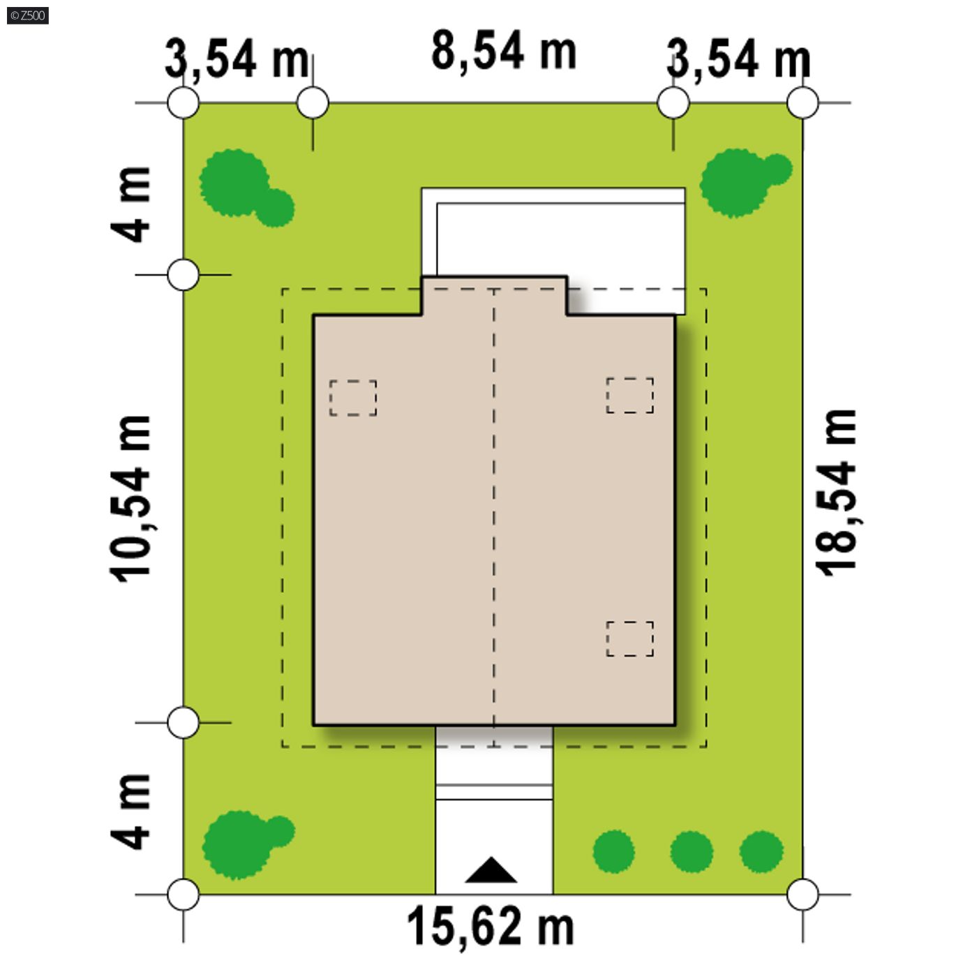 Gotowy projekt domu  - Mały, funkcjonalny dom z pokojem na parterze oraz kuchnią i wykuszem od ogrodu.
