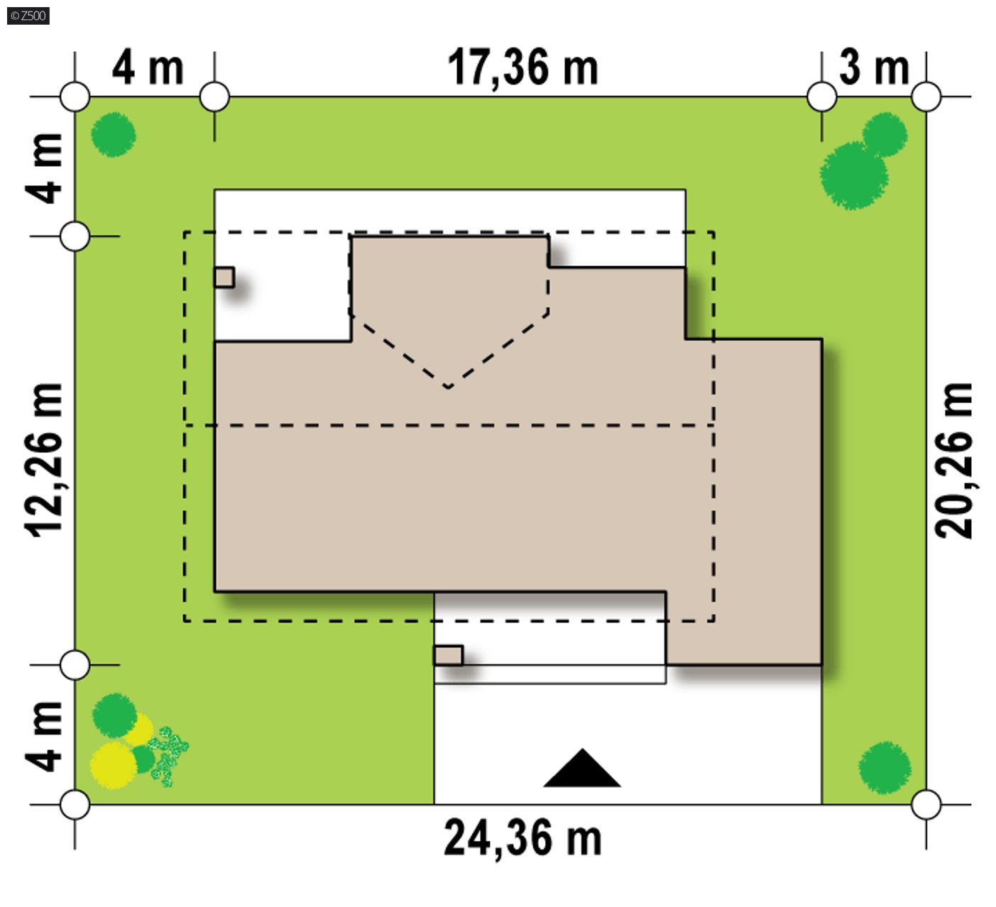 Home project  - Dom z poddaszem, gabinetem od frontu, przestronną strefą dzienną oraz garażem.