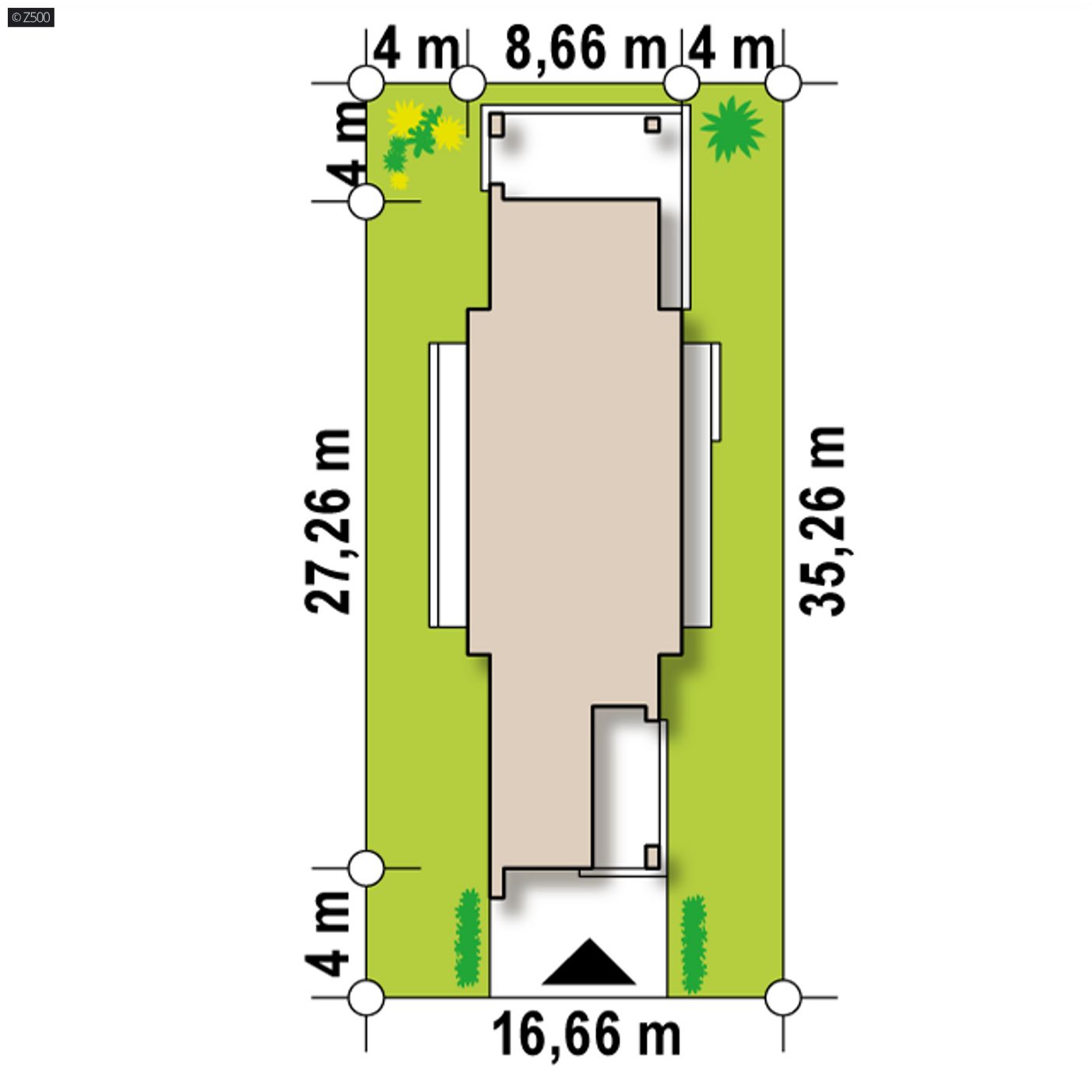 Home project  - Nowoczesny dom parterowy na wąską działkę