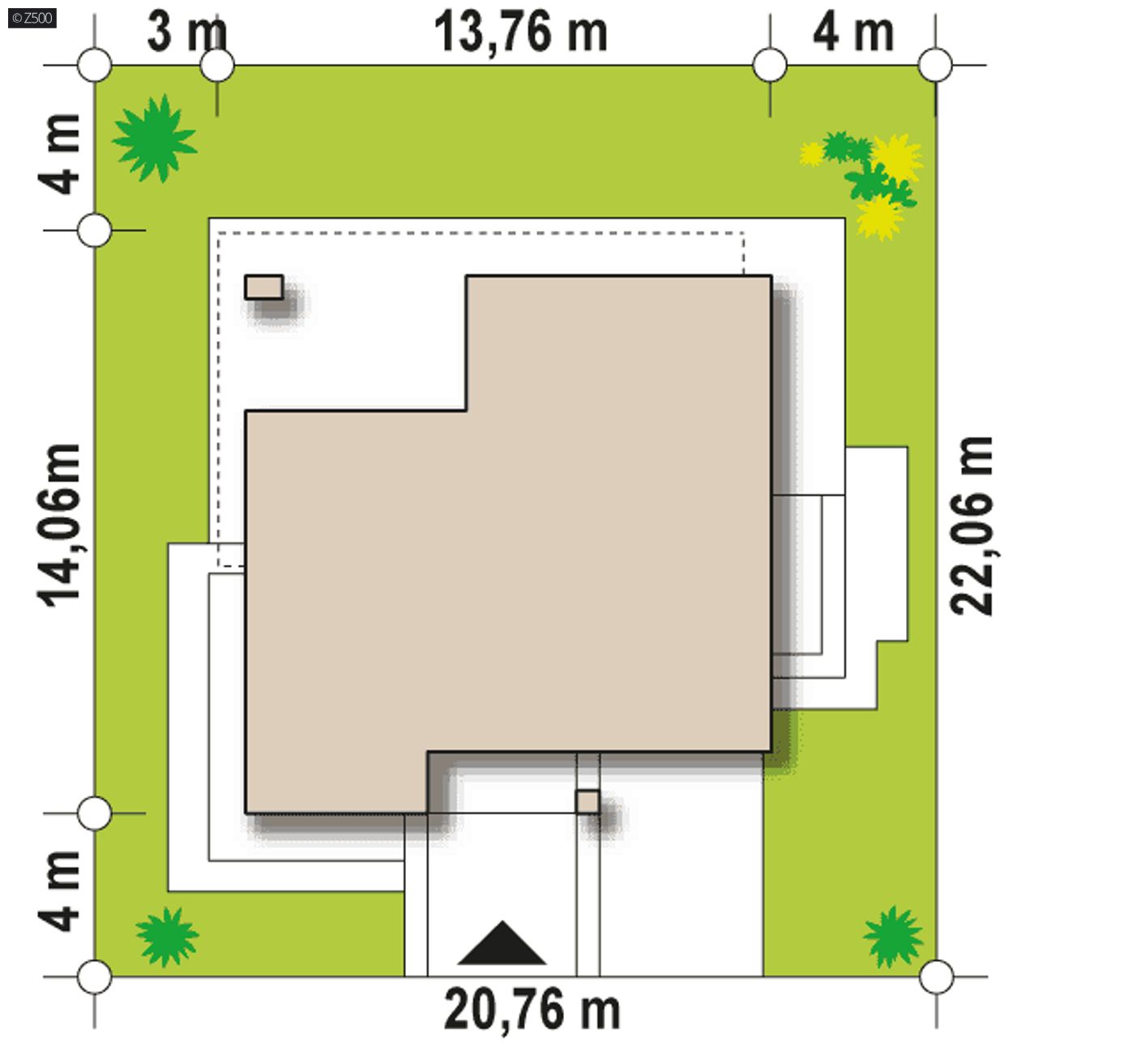 Gotowy projekt domu  - Prosty, nowoczesny 4-kondygnacyjny dom z półpiętrami. 