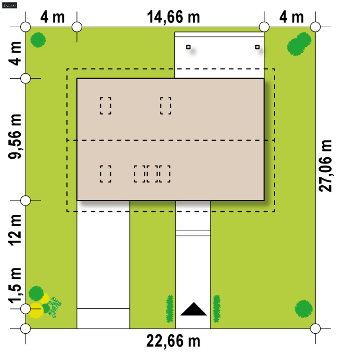 Gotowy projekt domu  - Współczesny półpiętrowy dom z garażem, siłownią oraz dużą kotłownią. Z piwnicą