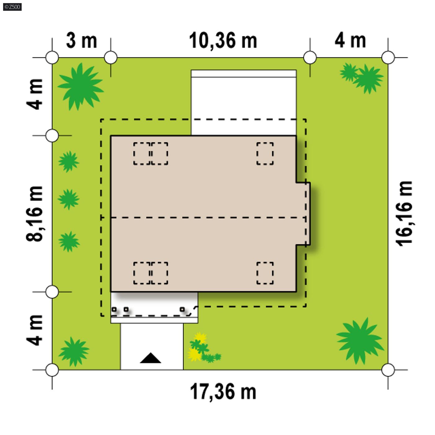 Gotowy projekt domu  - Mały dom z pokojem na parterze, dużym P.G i wykuszem w jadalni.