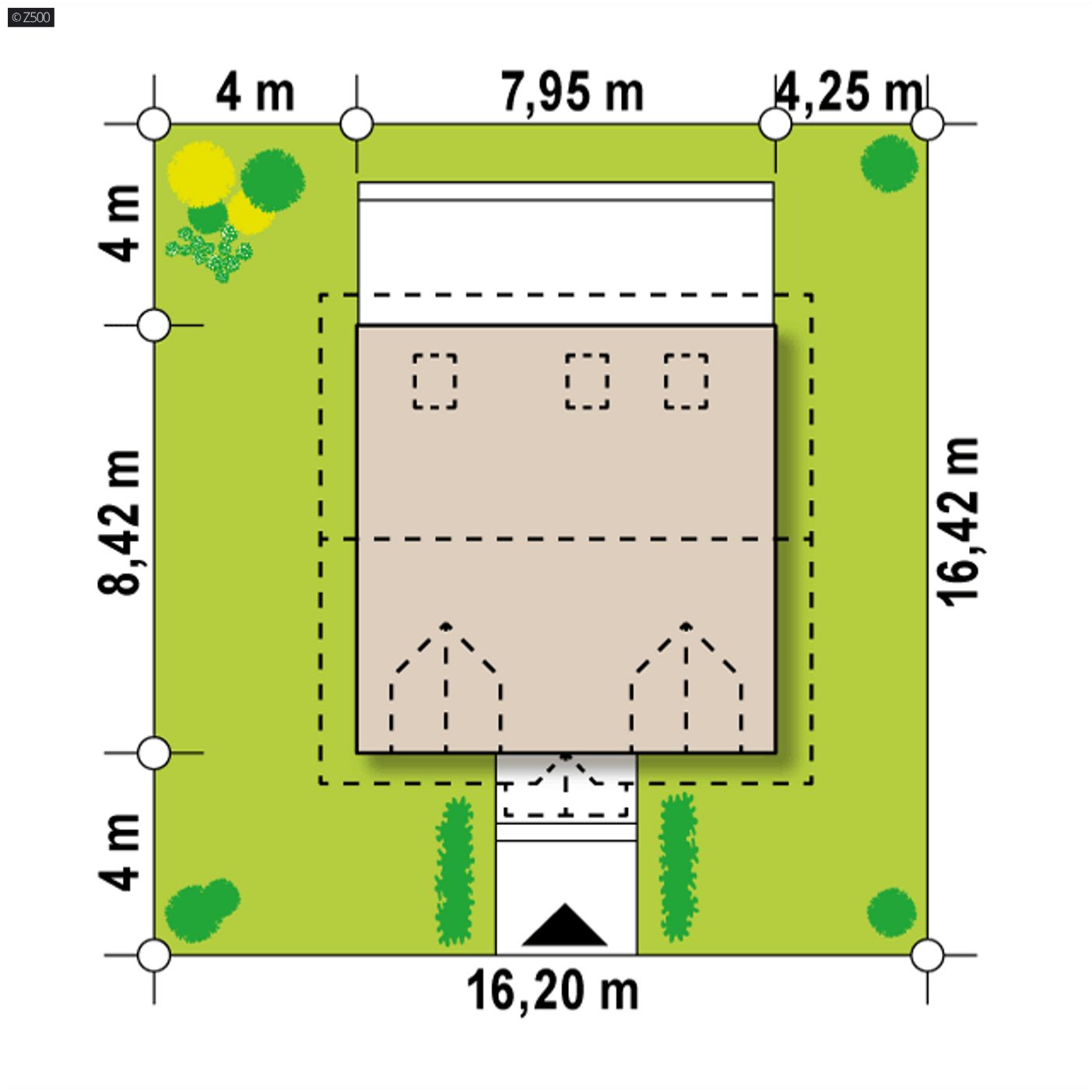 Gotowy projekt domu  - Mały tradycyjny dom z dachem dwuspadowym i  lukarnami na poddaszu.