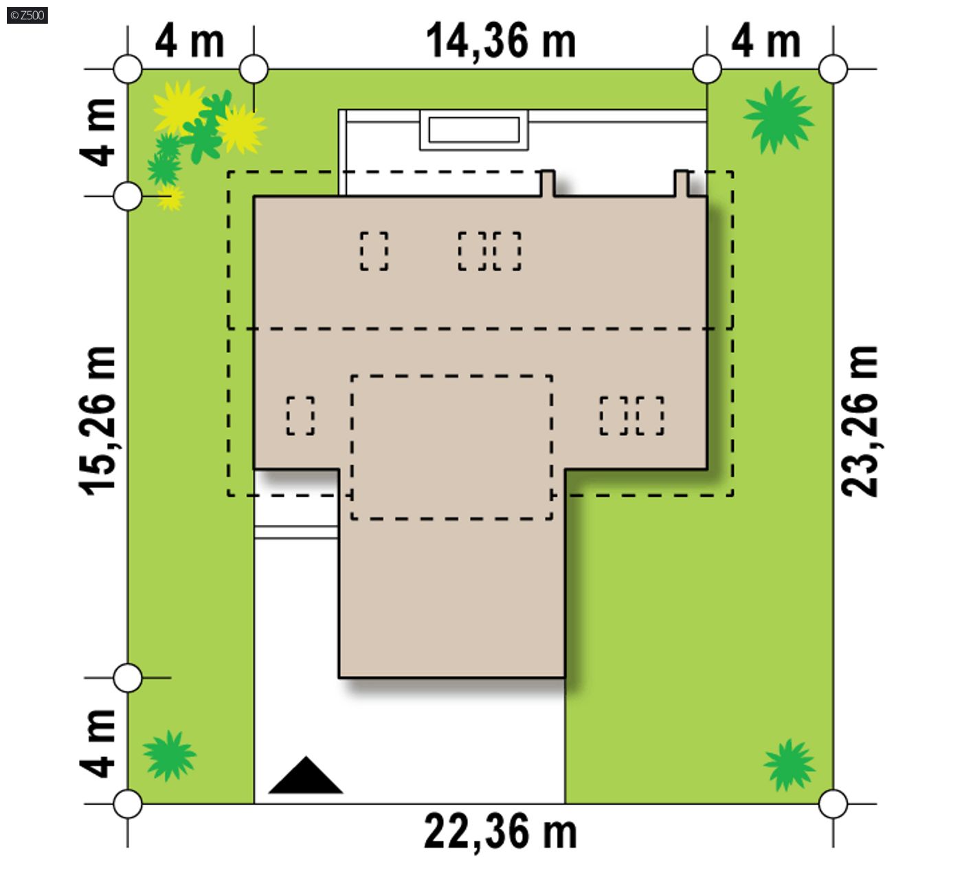 Home project  - Dwulokalowy dom z poddaszem użytkowym oraz garażem i tarasem.