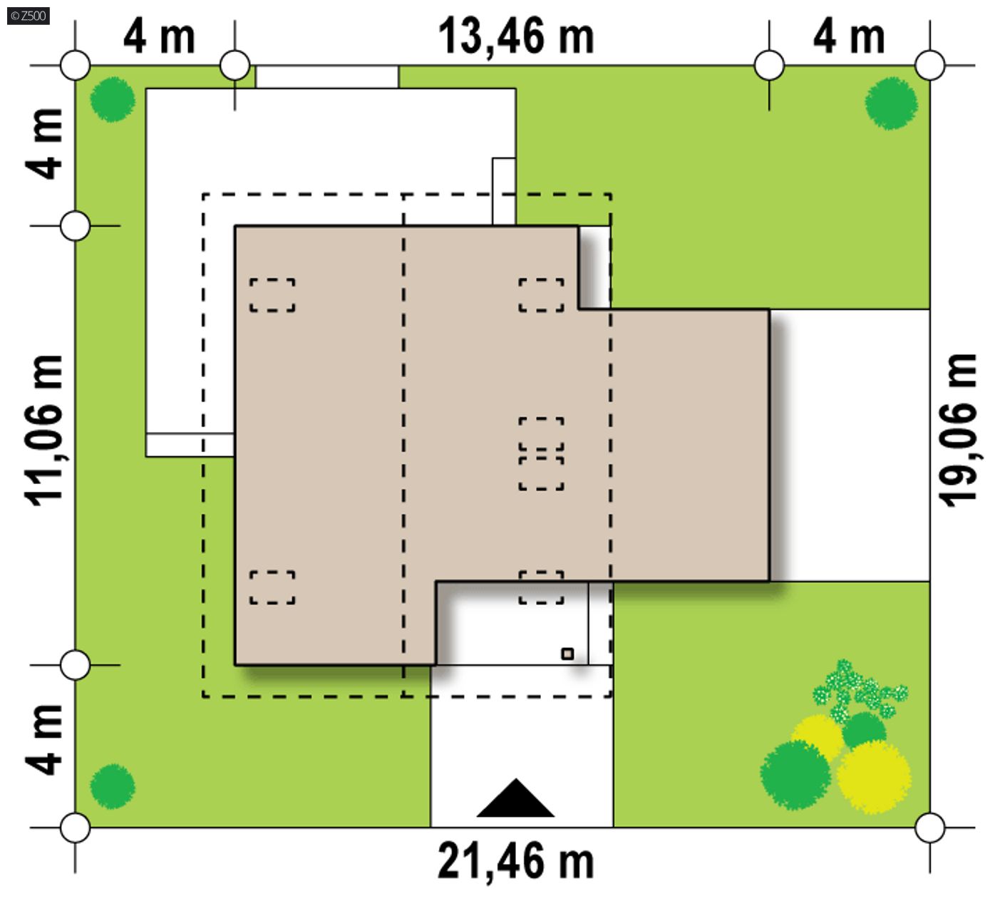 Home project  - Dom z poddaszem użytkowym oraz bocznym garażem z ogrzewaniem na paliwo stałe